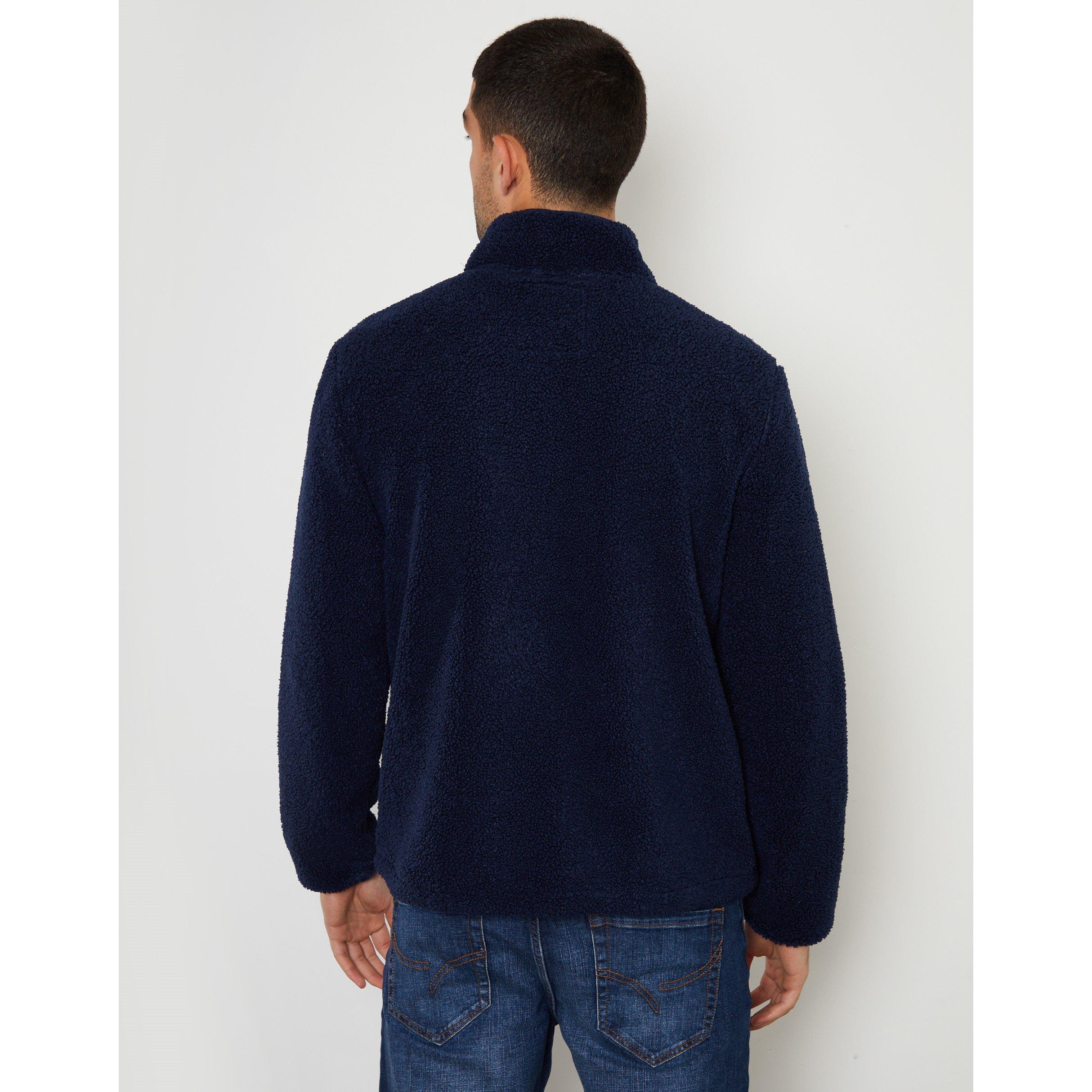 Navy - Threadbare - Full Zip Borg Fleece - 3