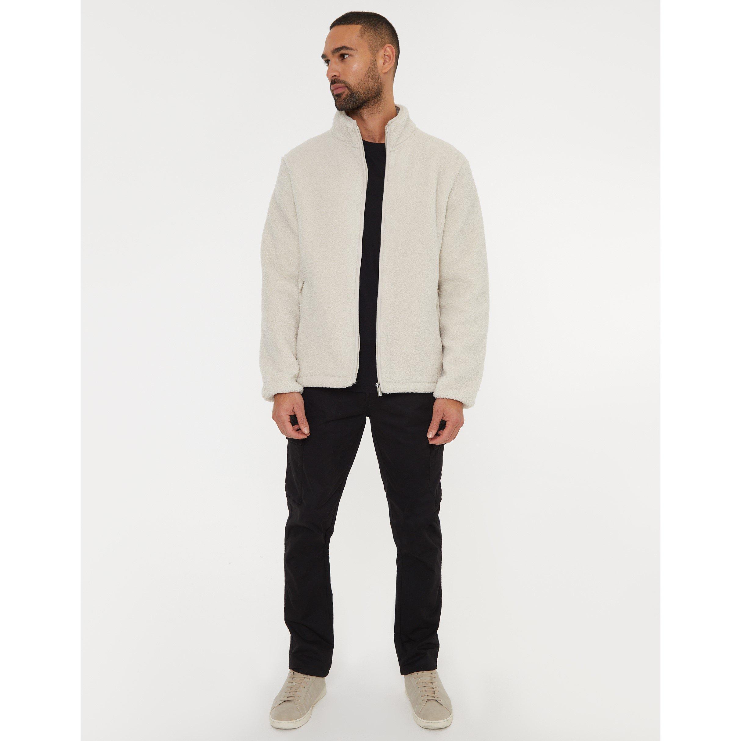 Ecru - Threadbare - Full Zip Borg Fleece - 2