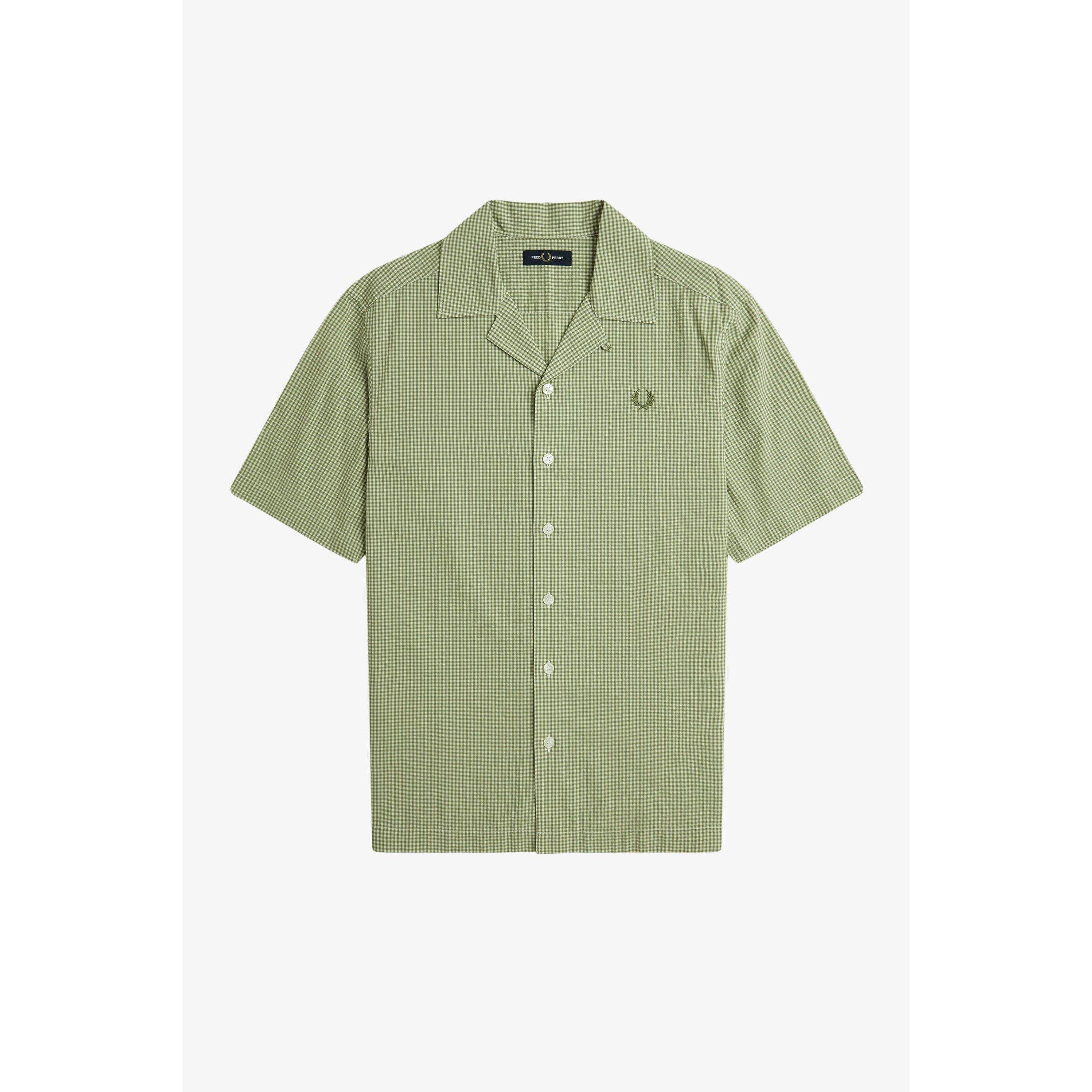 Olive Mint X88 - Fred Perry - Men's Gingham Short Sleeve Shirt - 4
