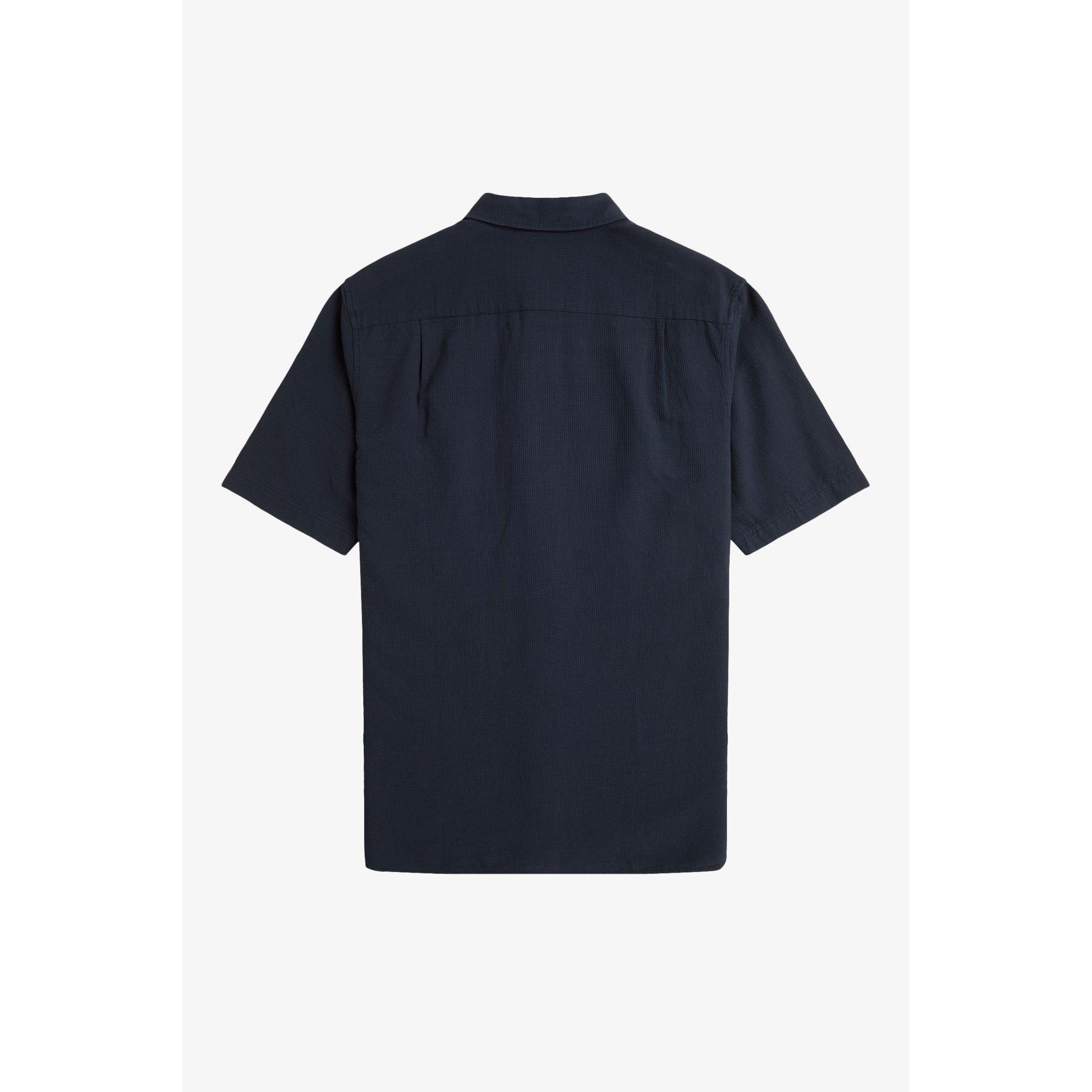 Navy 608 - Fred Perry - Men's Seersucker Short Sleeve Shirt - 5