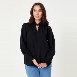 Be You Ladies Twist Neck Blouse