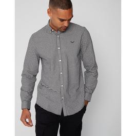 Threadbare Check Cotton Long Sleeve Shirt Mens