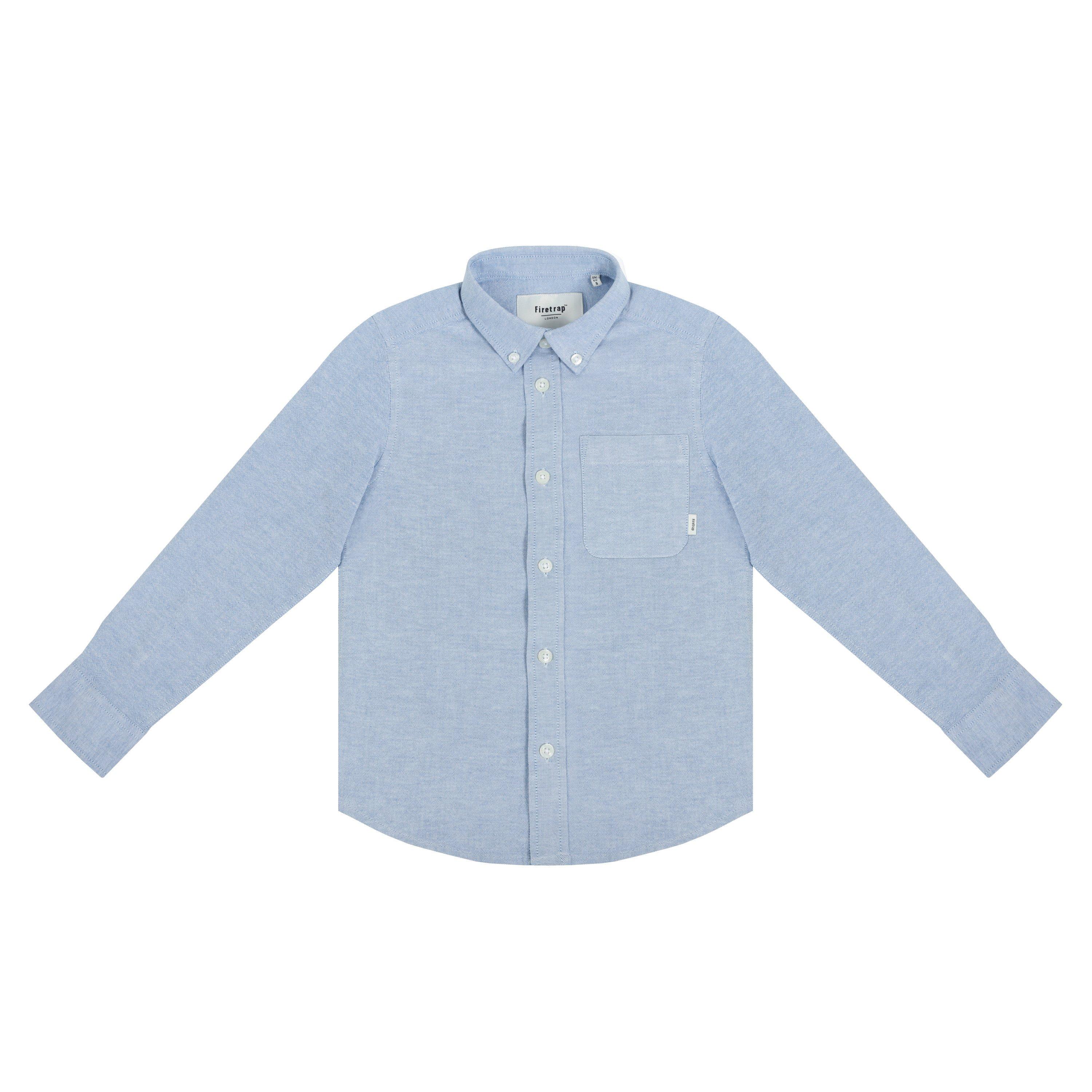 Blue Oxford - Firetrap - Long-Sleeve Oxford Shirt - 1