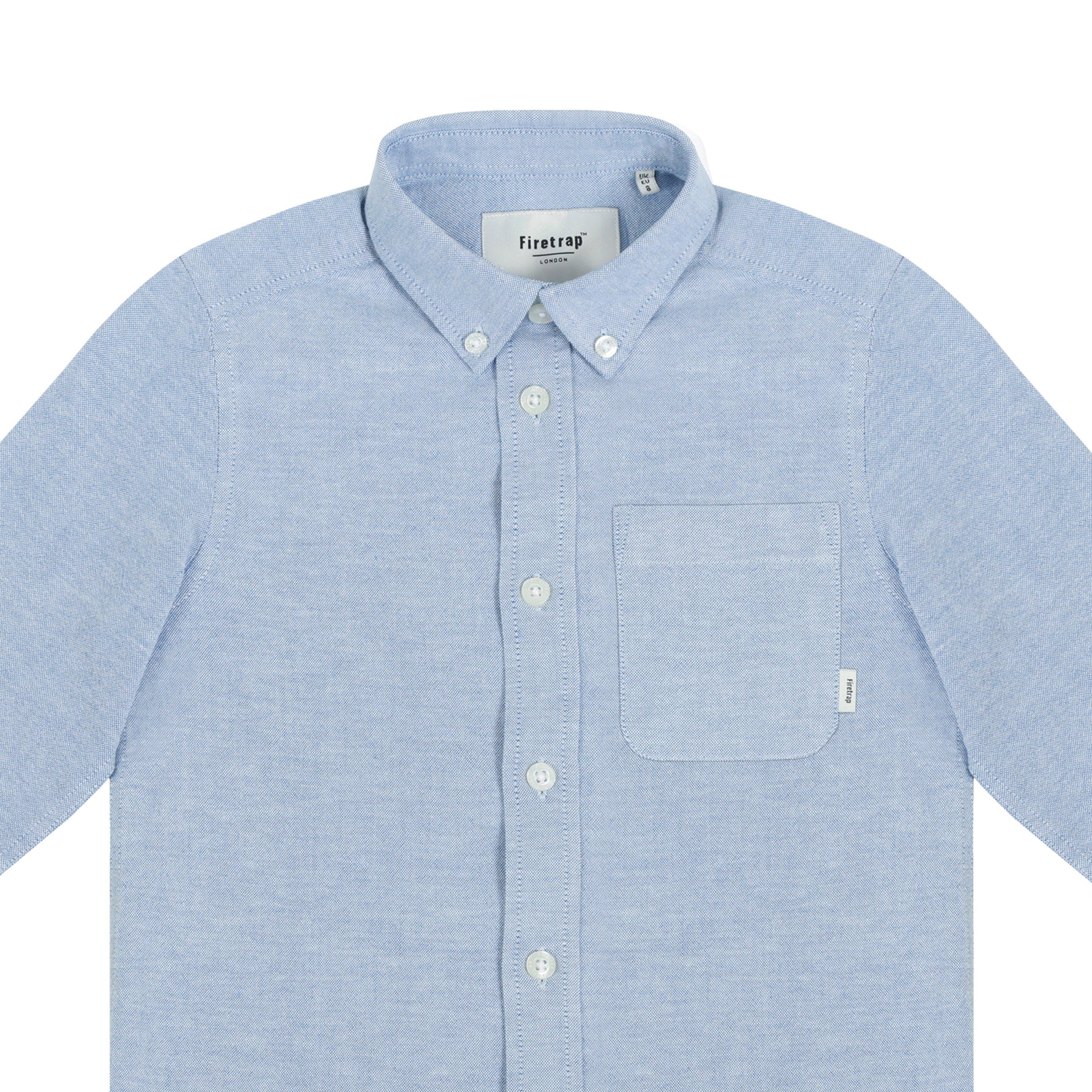 Blue Oxford - Firetrap - Long-Sleeve Oxford Shirt - 3
