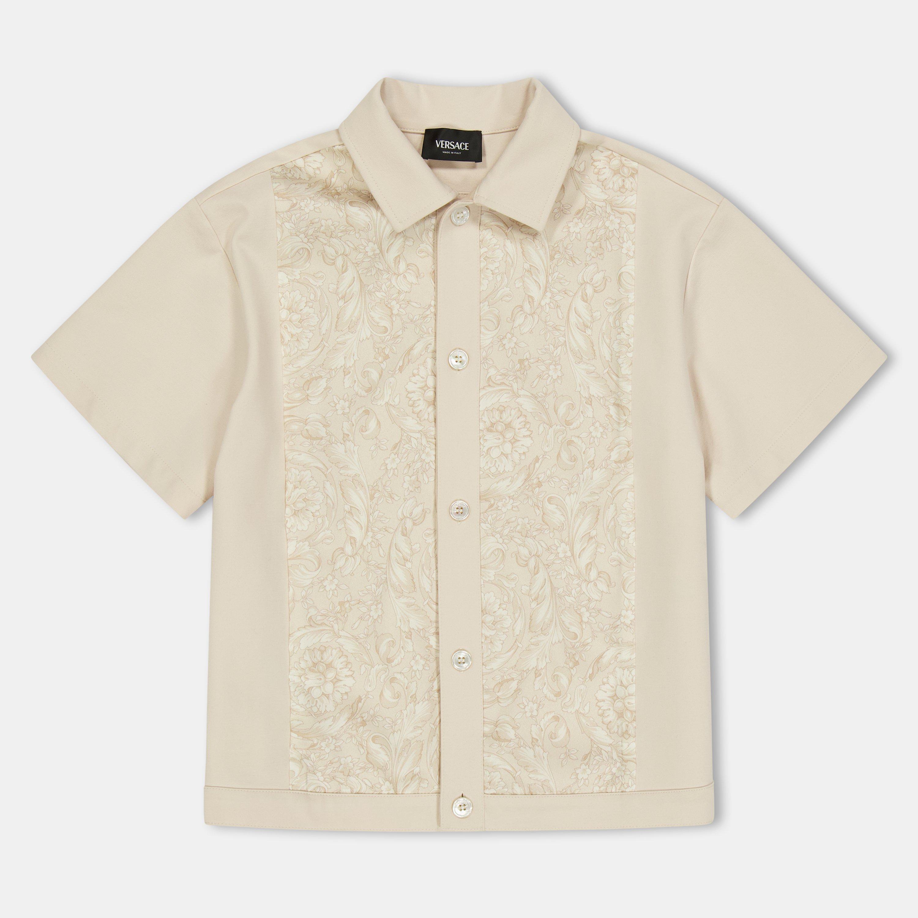 Beige 2KV60 - Versace - Kids' Borroco Short Sleeve Bowling Shirt - 1