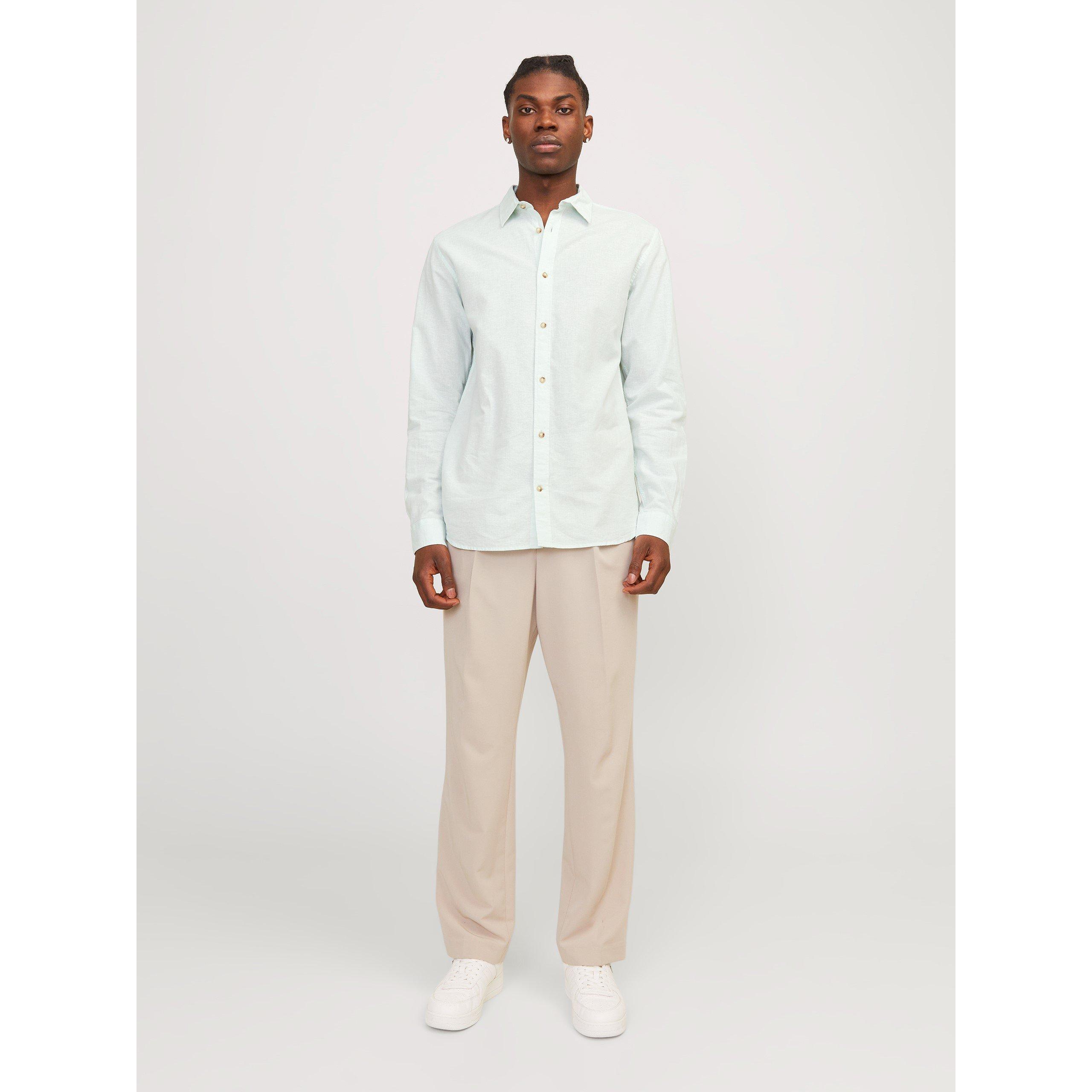 Soothing Sea - Jack and Jones - Men's JW Long-Sleeve Linen Shirt - 2