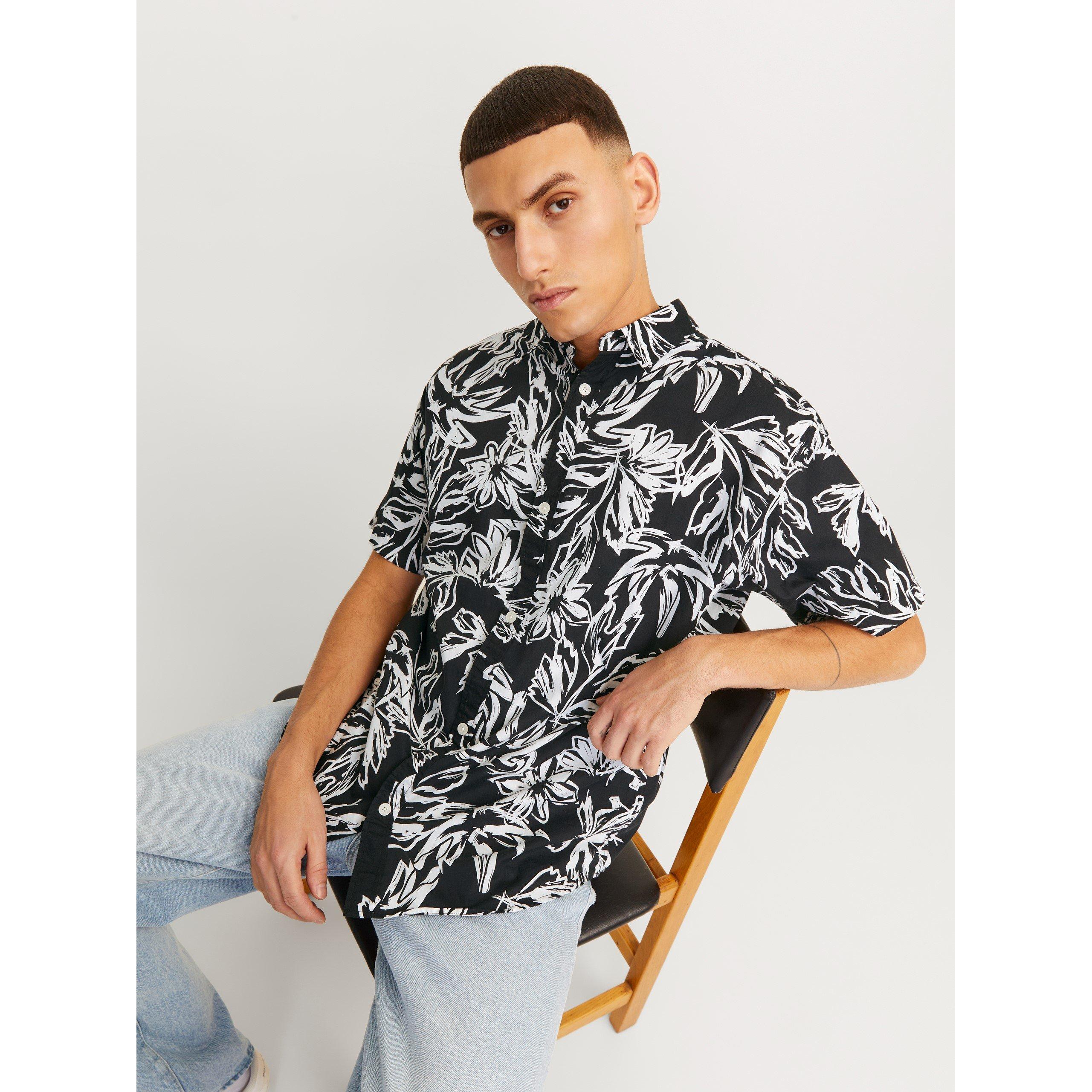 Black - Jack and Jones - All Over Print Short-Sleeve Shirt - 4