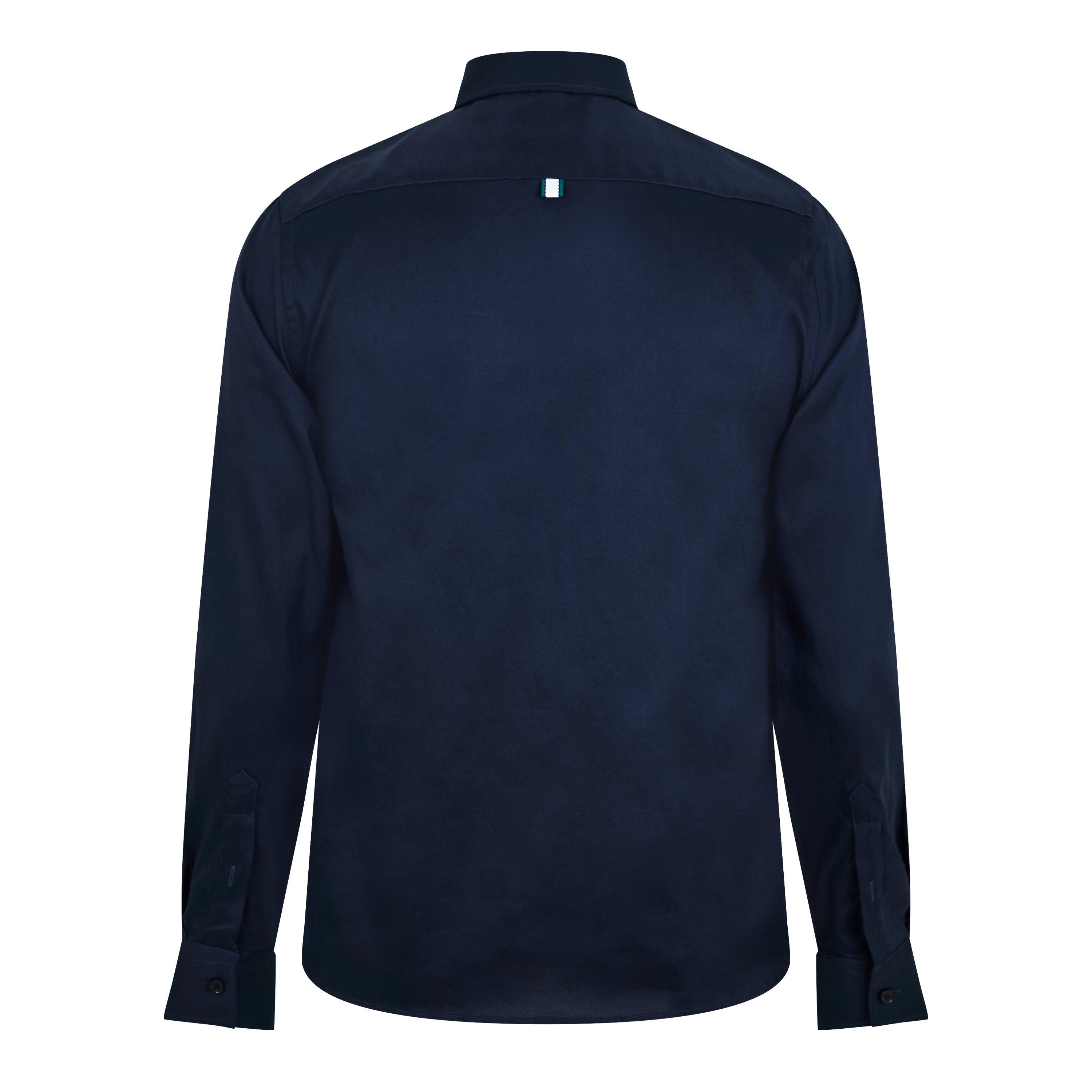 Navy - Ted Baker - Men's Allardo Long-Sleeve Oxford Shirt - 6