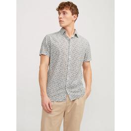 Jack and Jones JJ Floral Print Short Sleeve Shirt Mens