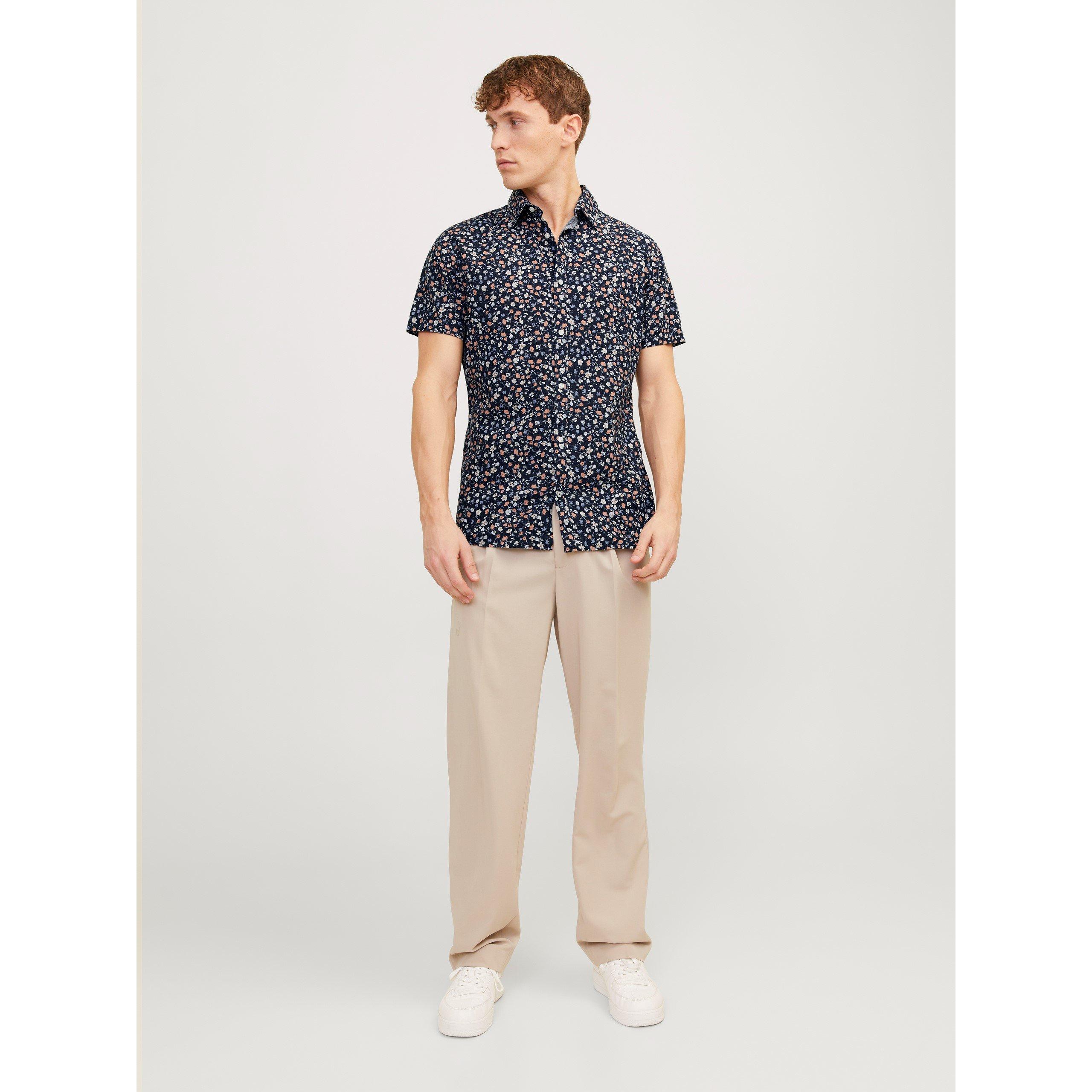 Night Sky - Jack and Jones - JJ Floral Print Short-Sleeve Shirt - 2
