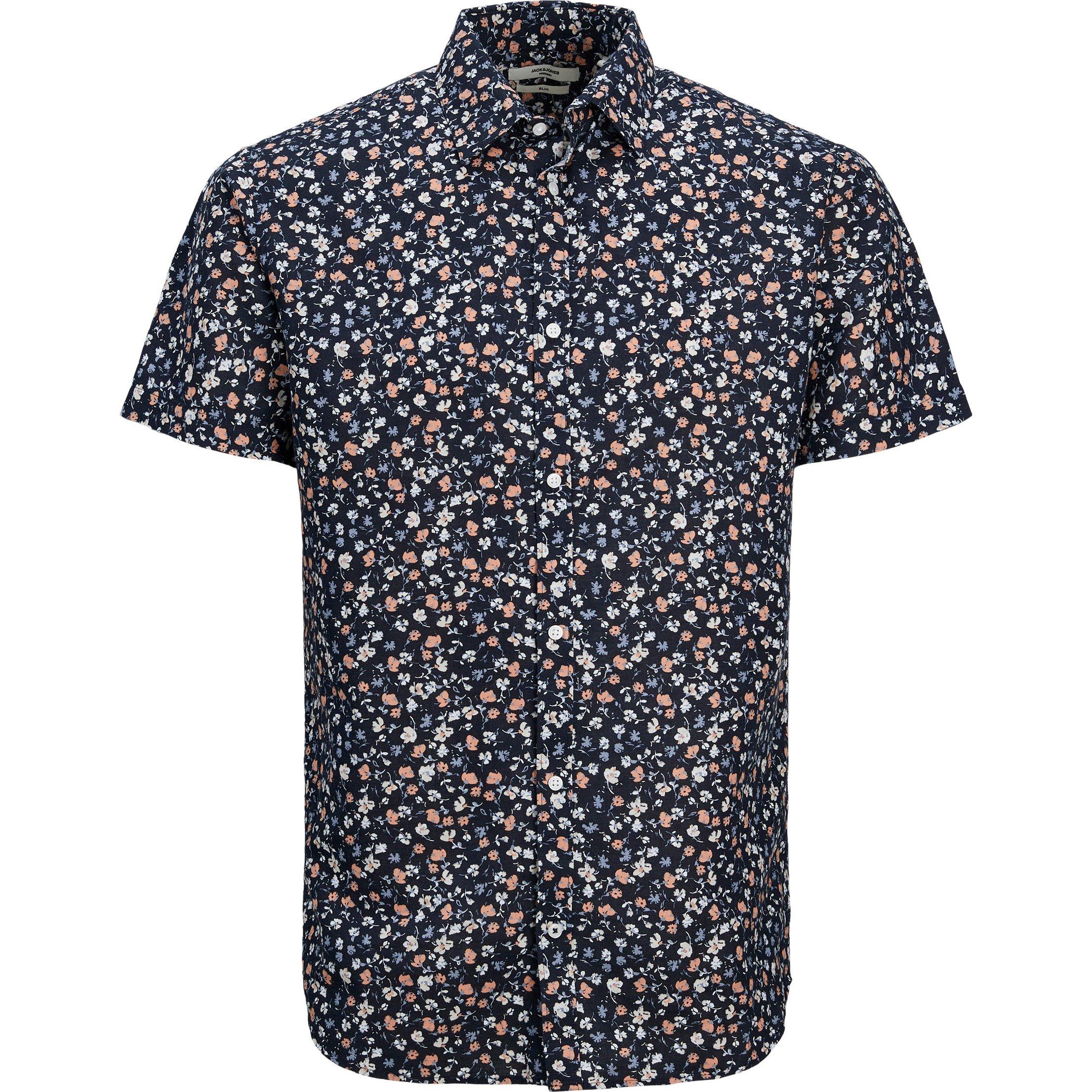 Night Sky - Jack and Jones - JJ Floral Print Short-Sleeve Shirt - 6