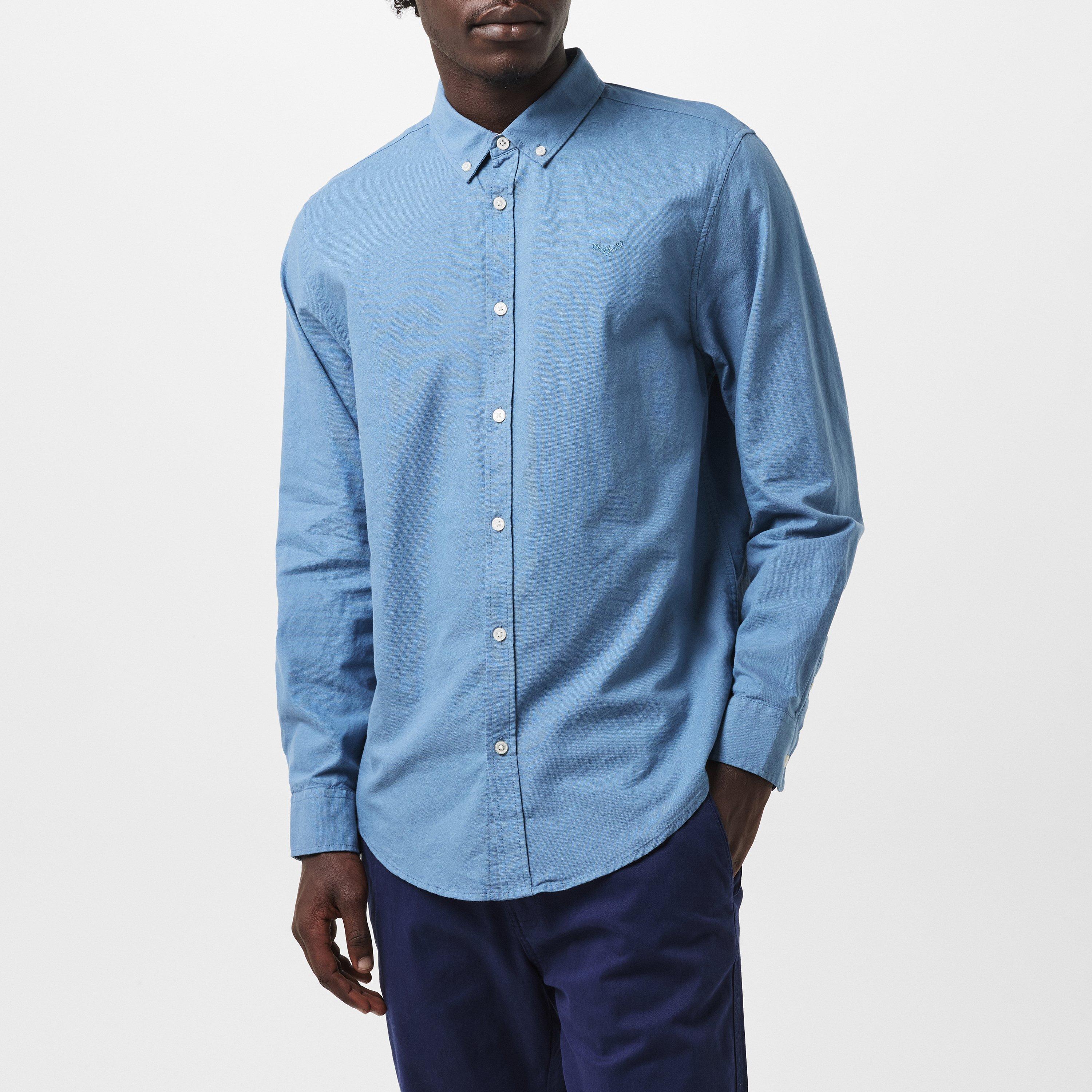 Navy/Denim - Threadbare - Beaconsfield Long-Sleeve Oxford Shirt - 3