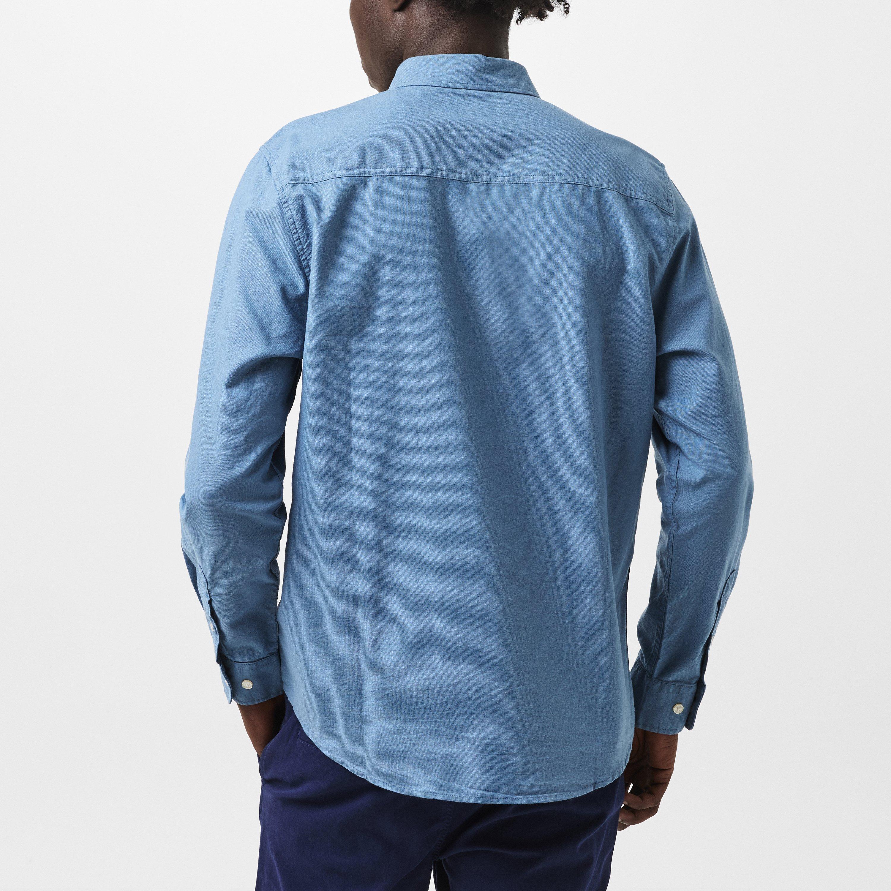 Navy/Denim - Threadbare - Beaconsfield Long-Sleeve Oxford Shirt - 4