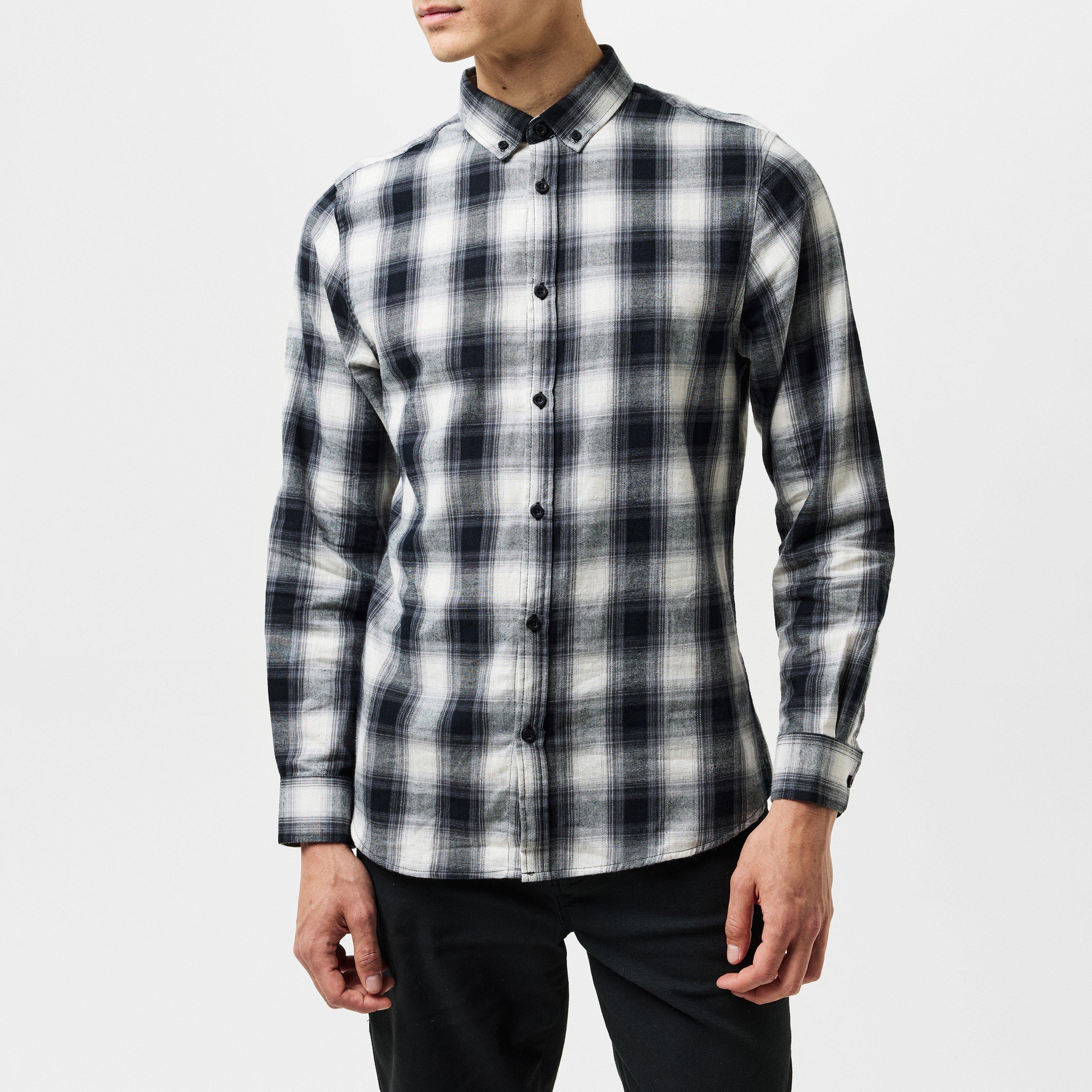 Crna - Threadbare - Cheque Long-Sleeve Patterned Shirt - 3