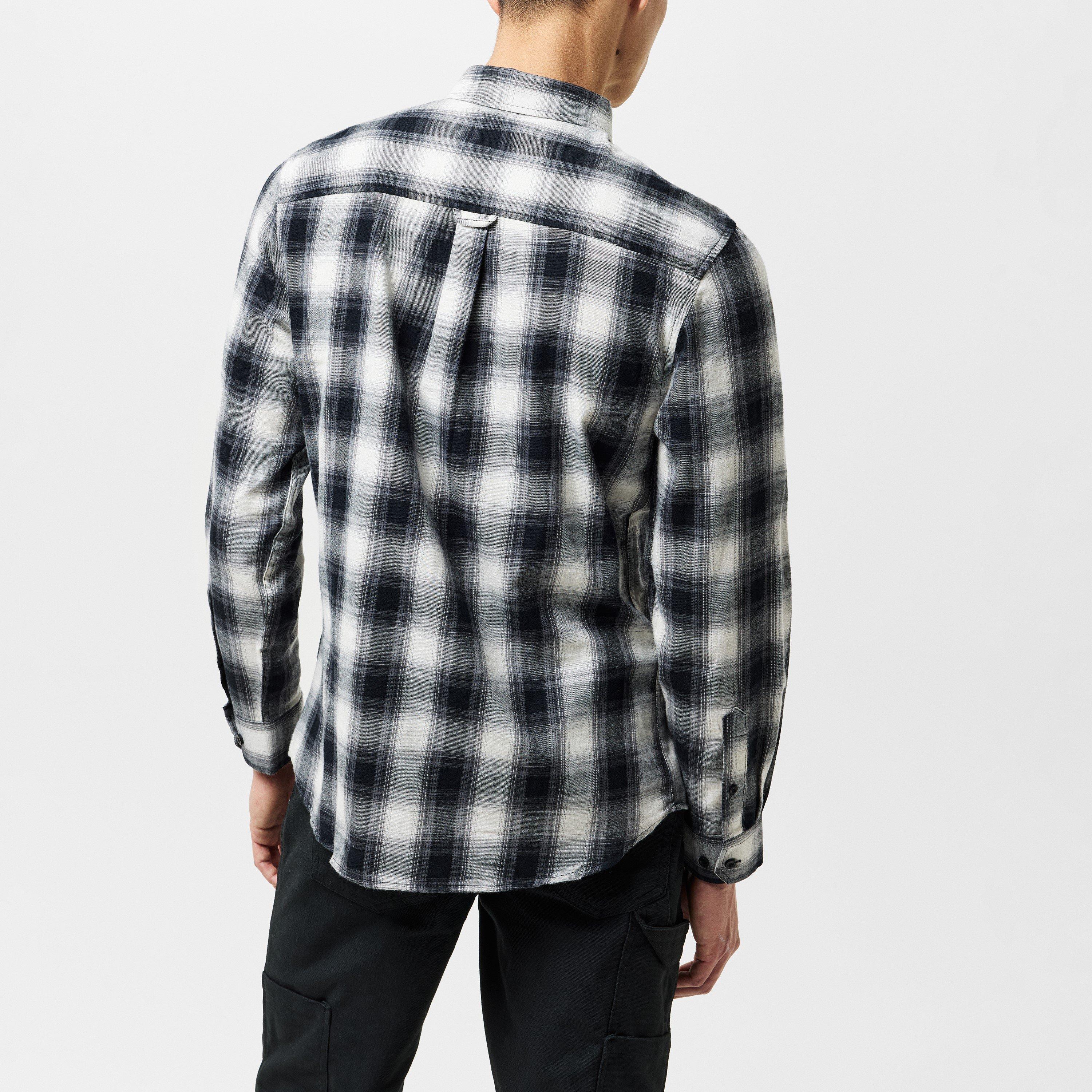 Crna - Threadbare - Cheque Long-Sleeve Patterned Shirt - 4