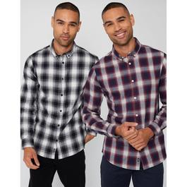 Threadbare Flannel Check Long Sleeve Shirt Mens