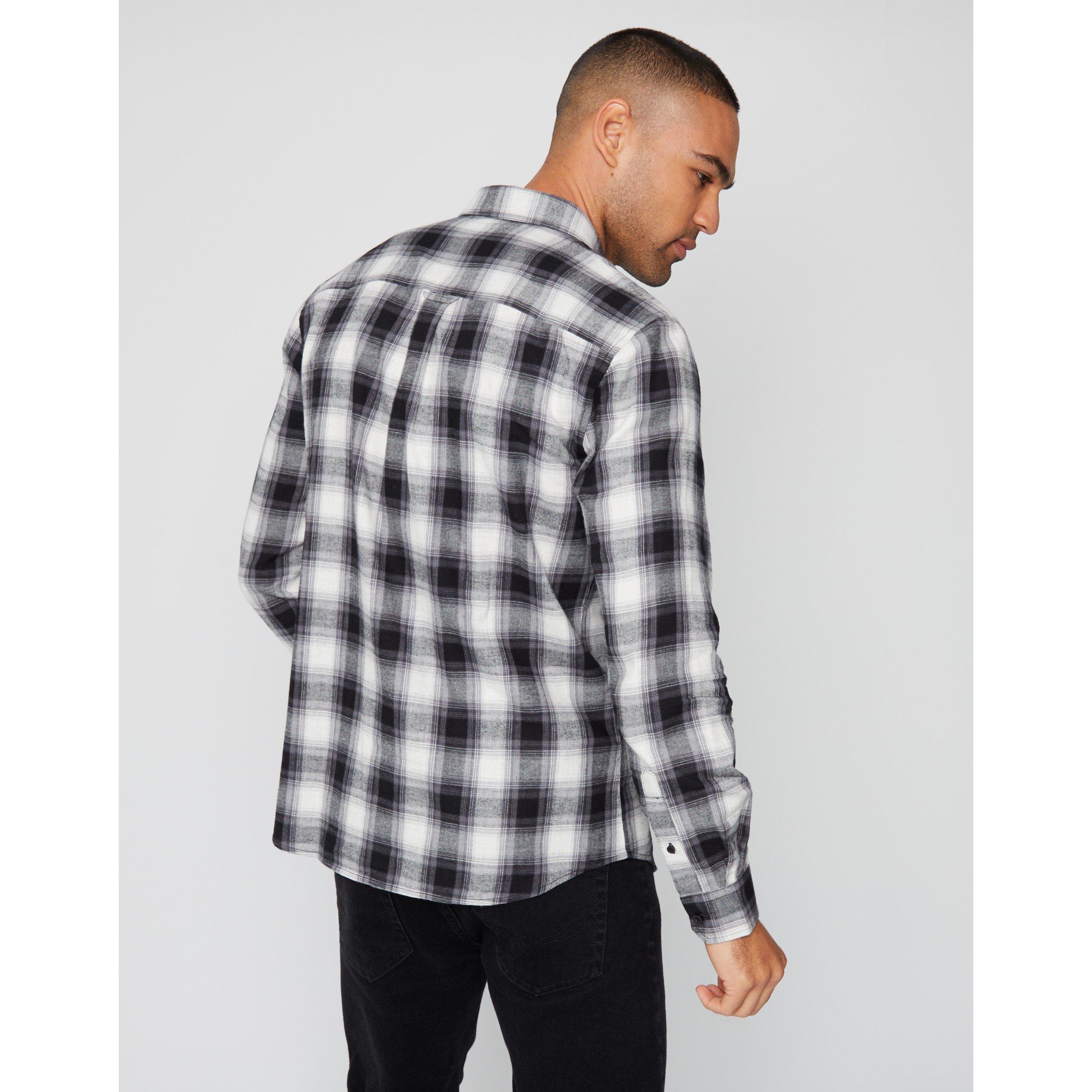 Nero/Merlot - Threadbare - Flannel Check Long-Sleeve Shirt - 3