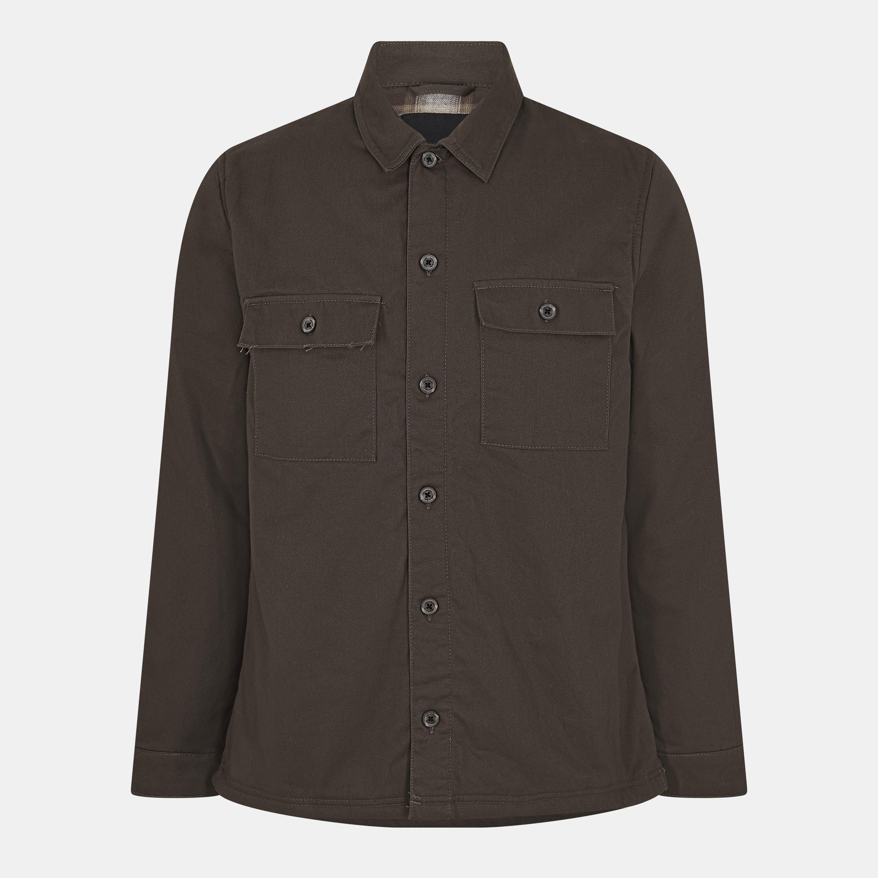 Chocolate - Threadbare - Men's Cheque Lined Long-Sleeve Shirt - 1