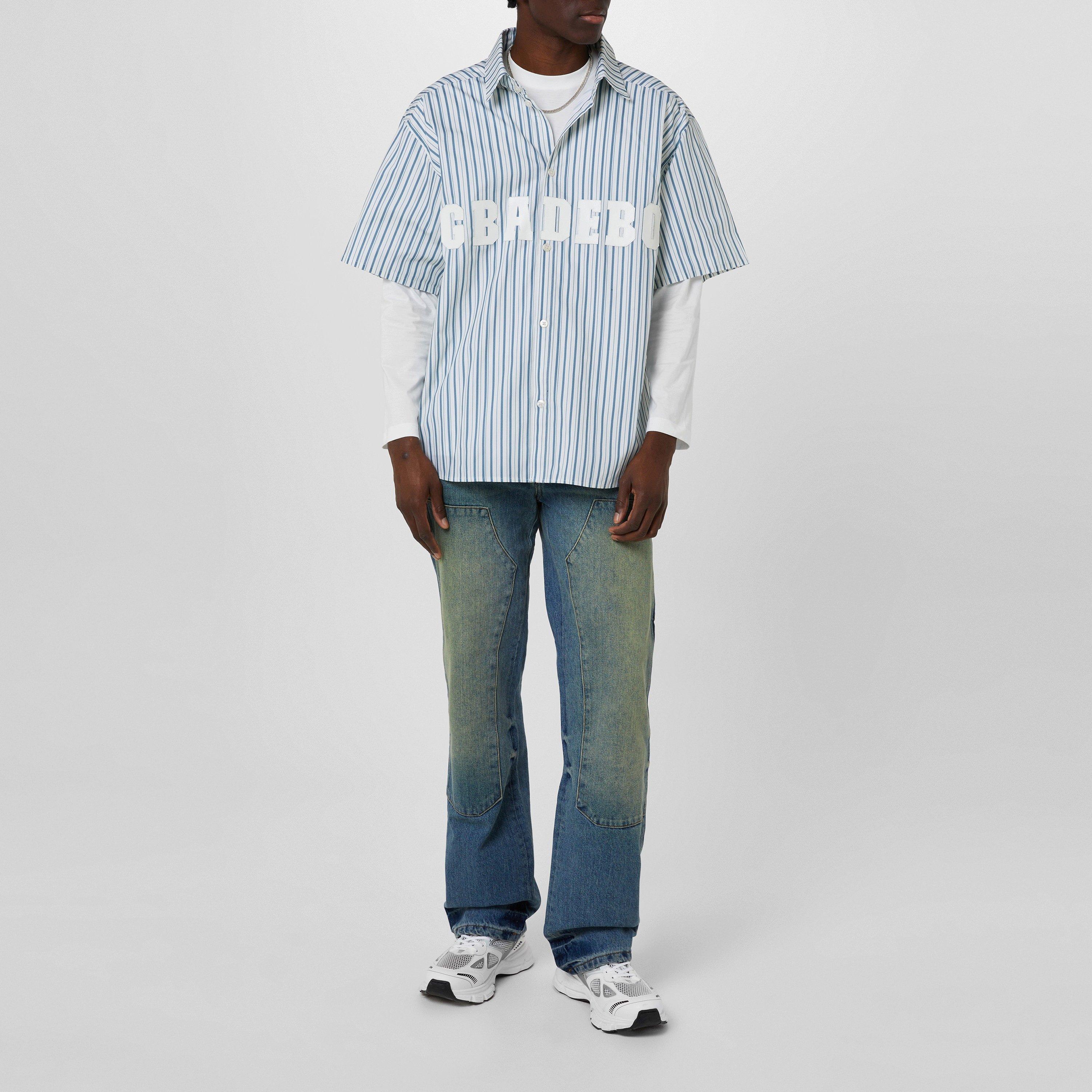 Blue/Cream - Gbadebo - Pleated Striped Shirt - 6