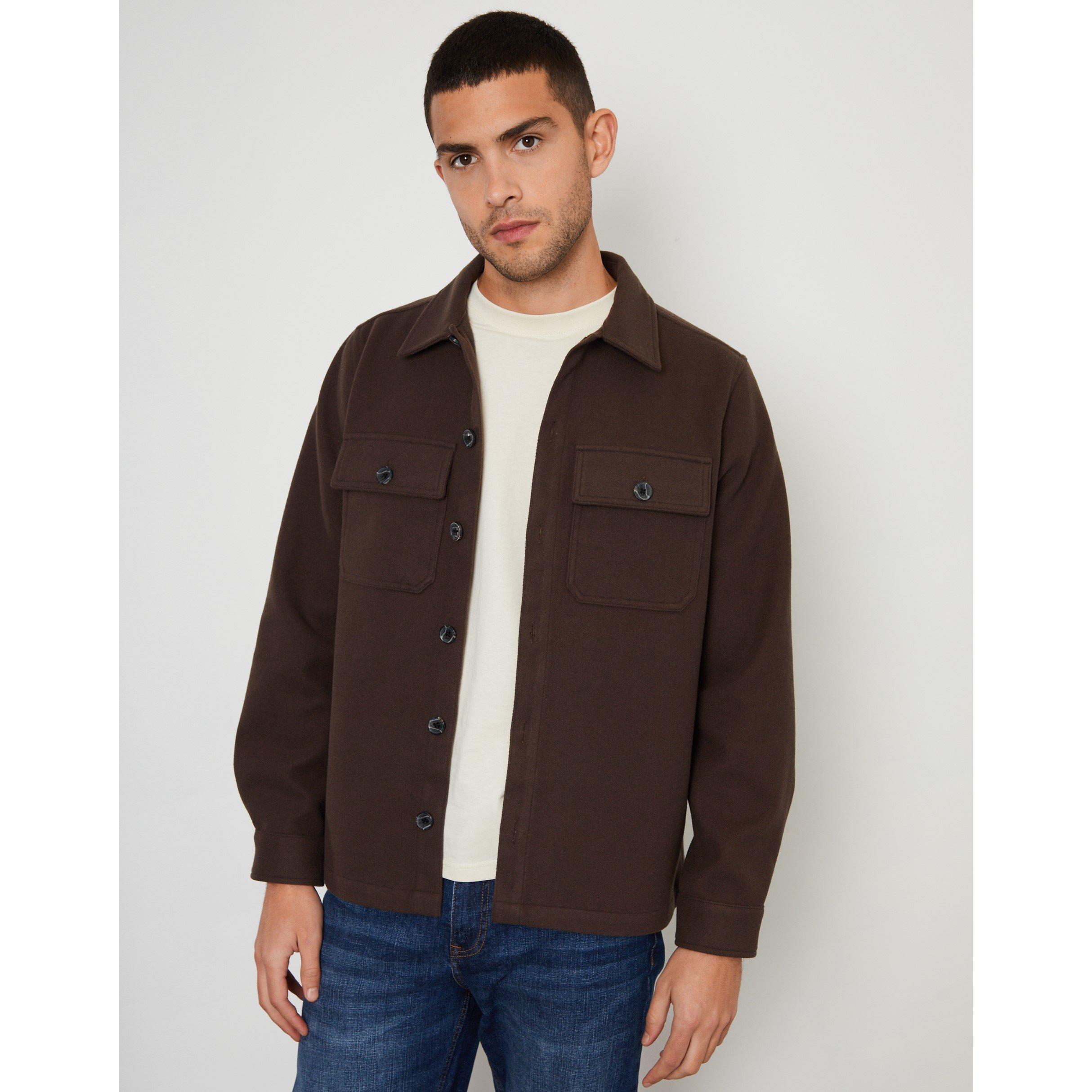 Chocolate - Threadbare - Long-Sleeve Plain Shirt - 1