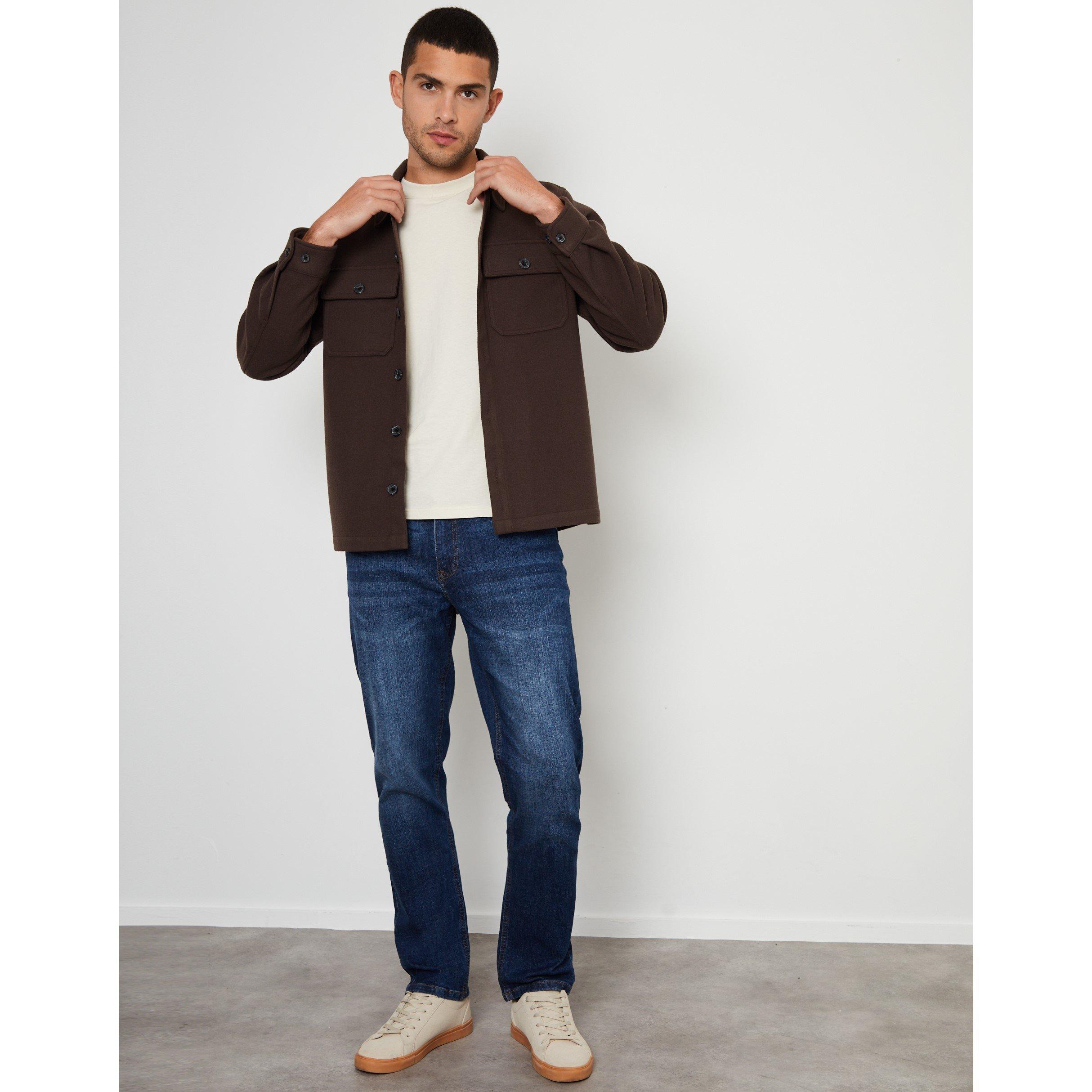 Chocolate - Threadbare - Long-Sleeve Plain Shirt - 2