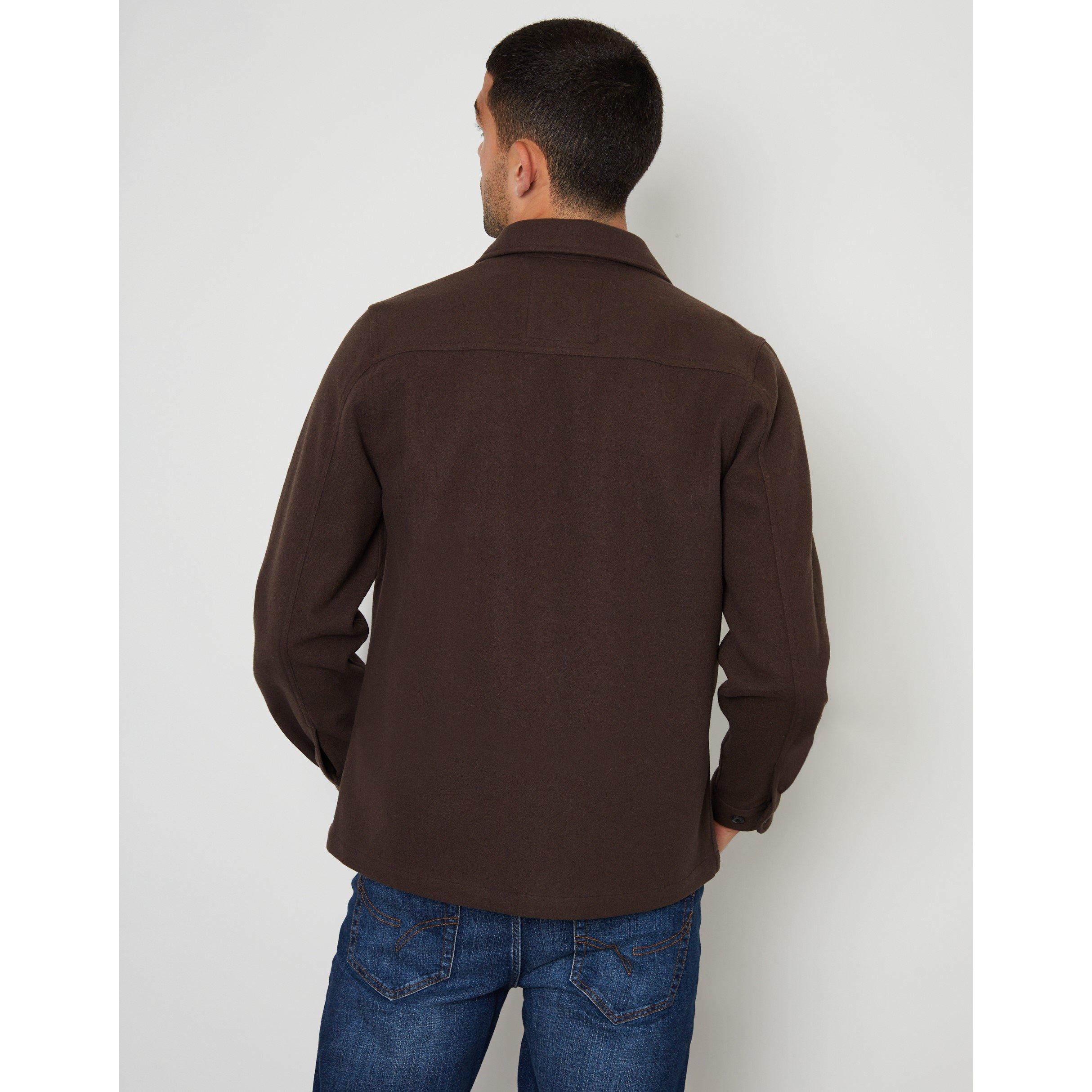Chocolate - Threadbare - Long-Sleeve Plain Shirt - 3