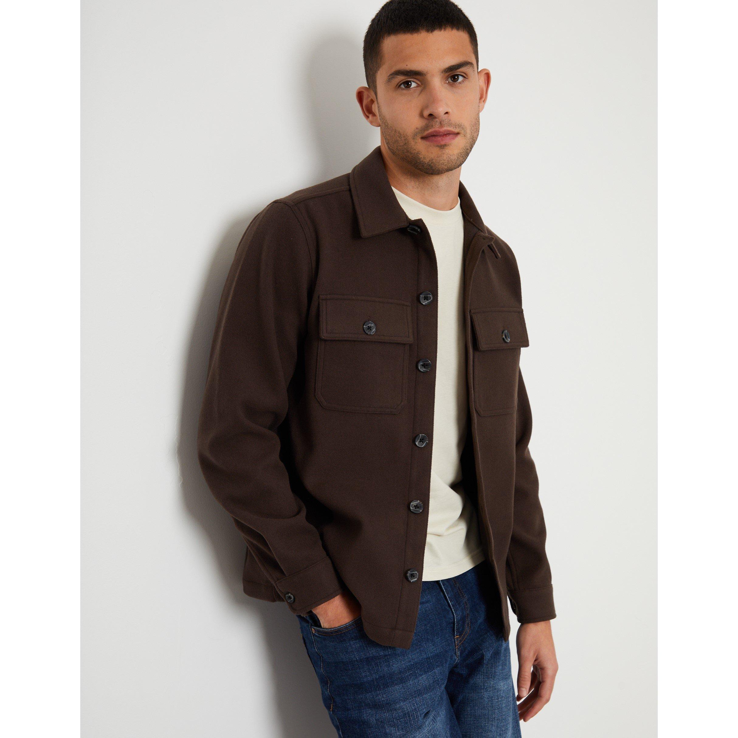 Chocolate - Threadbare - Long-Sleeve Plain Shirt - 5