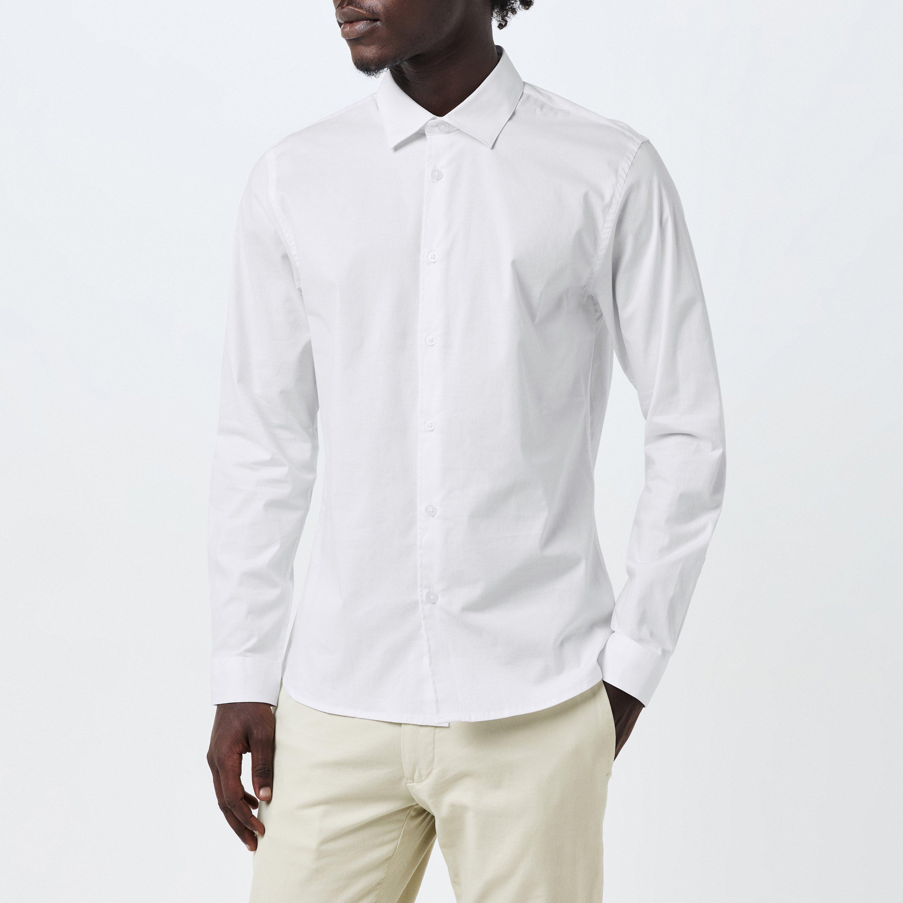 Hvid - Threadbare - Long-Sleeve Plain Shirt - 3