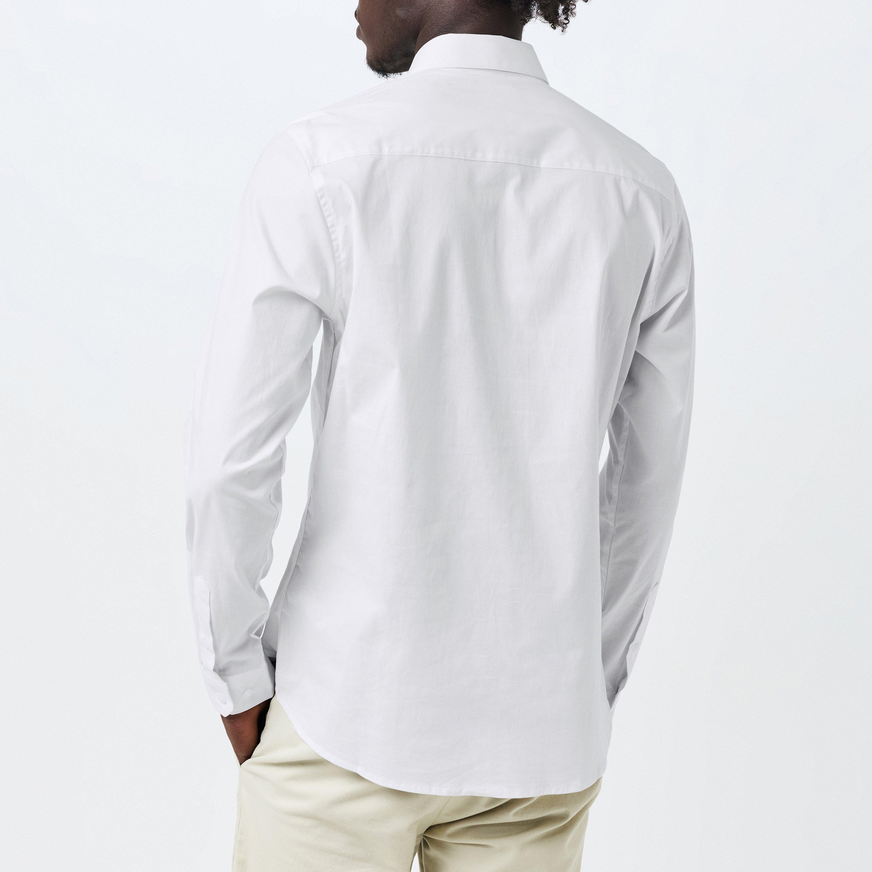 Hvid - Threadbare - Long-Sleeve Plain Shirt - 4