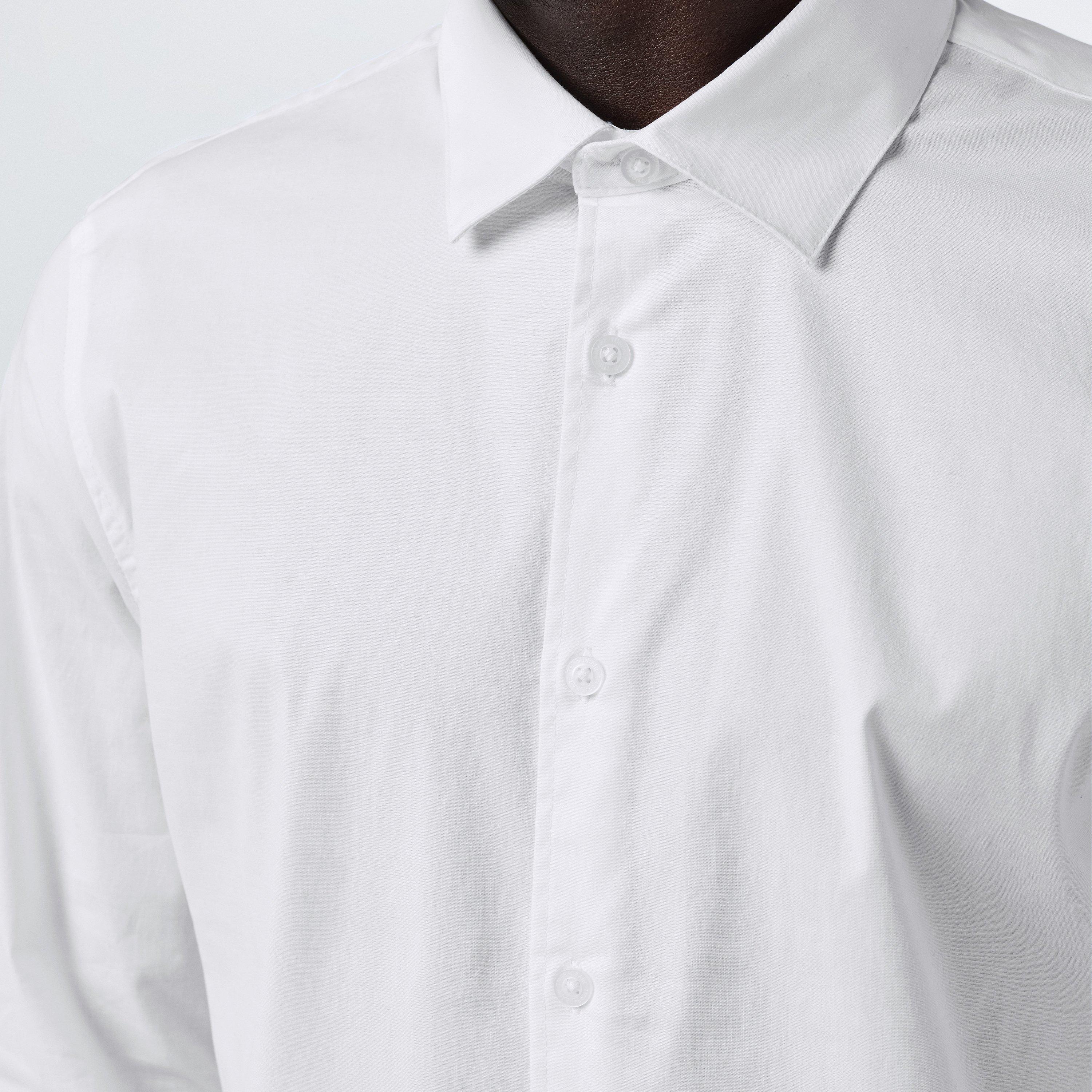 Hvid - Threadbare - Long-Sleeve Plain Shirt - 5