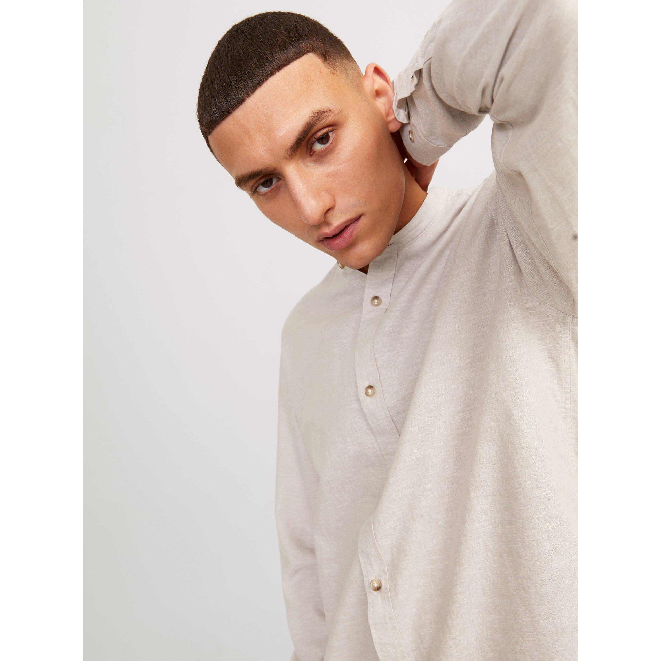 Vaisselle - Jack and Jones - Men's Long-Sleeve Buttoned Linen Shirt - 4