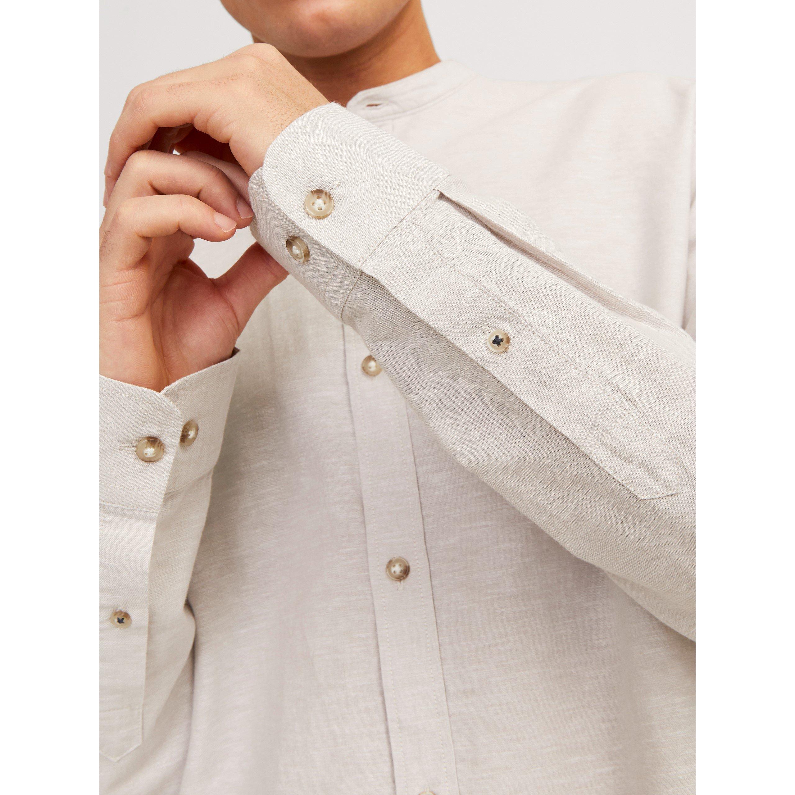 Vaisselle - Jack and Jones - Men's Long-Sleeve Buttoned Linen Shirt - 5