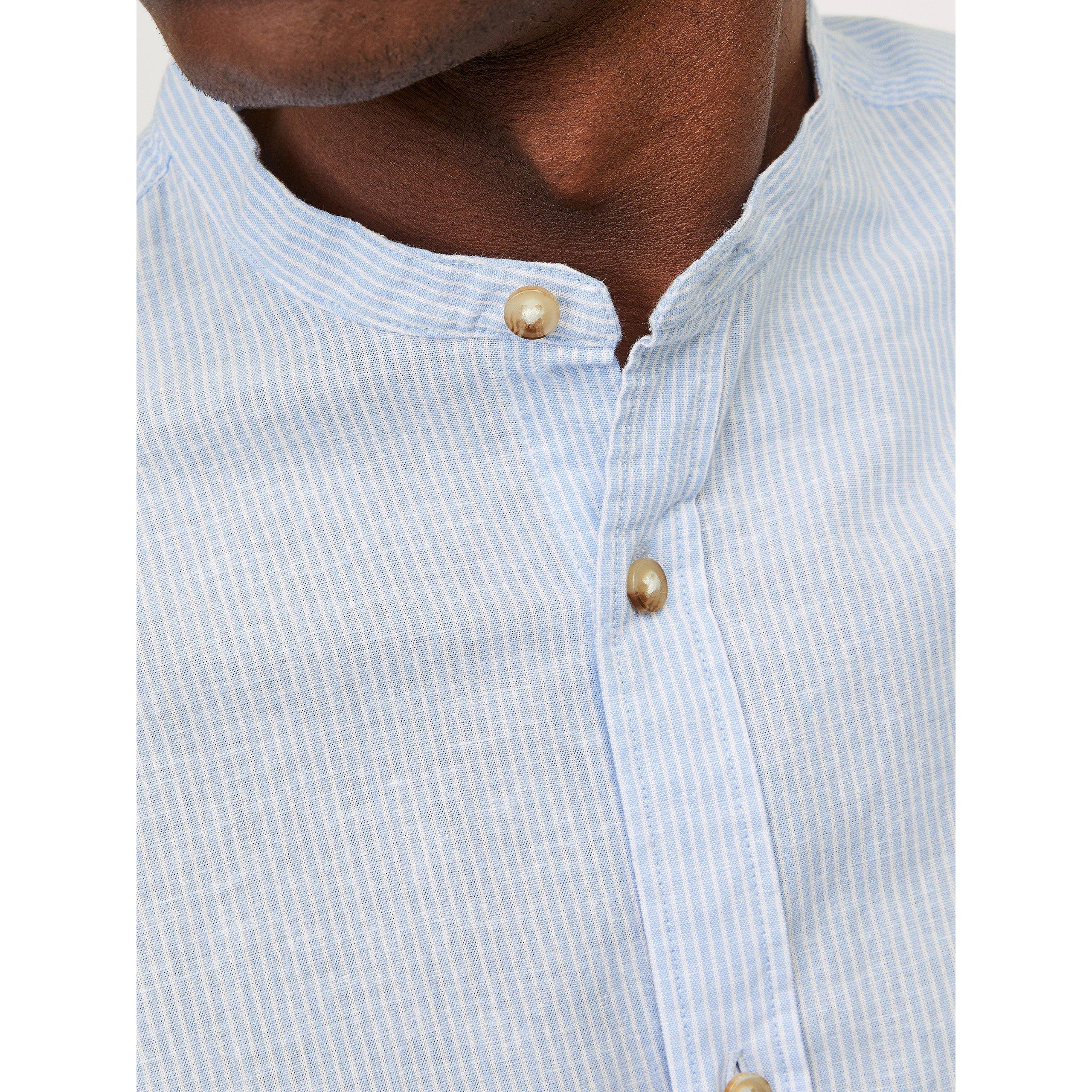 Cashmere Blue - Jack and Jones - Long-Sleeve Buttoned Linen Shirt - 4