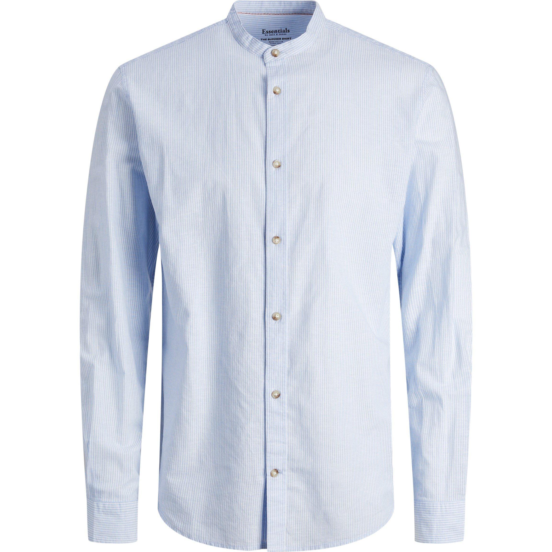 Cashmere Blue - Jack and Jones - Long-Sleeve Buttoned Linen Shirt - 6