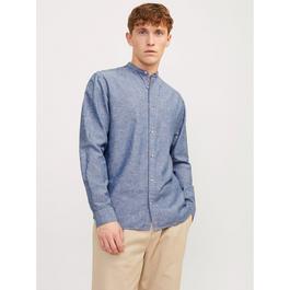 Jack and Jones Long Sleeve Buttoned Linen Shirt