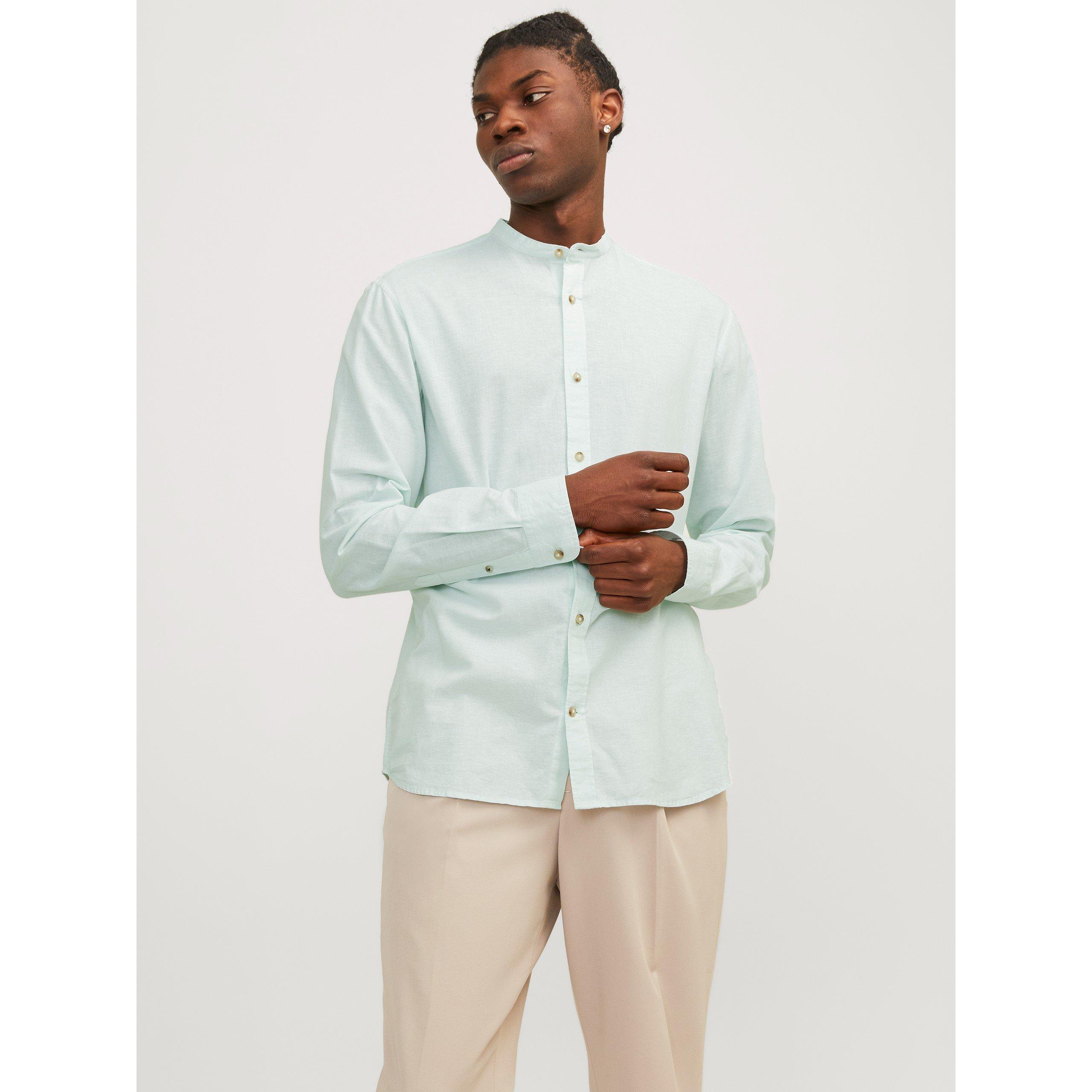 Soothing Sea - Jack and Jones - Men's Long-Sleeve Buttoned Linen Shirt - 1
