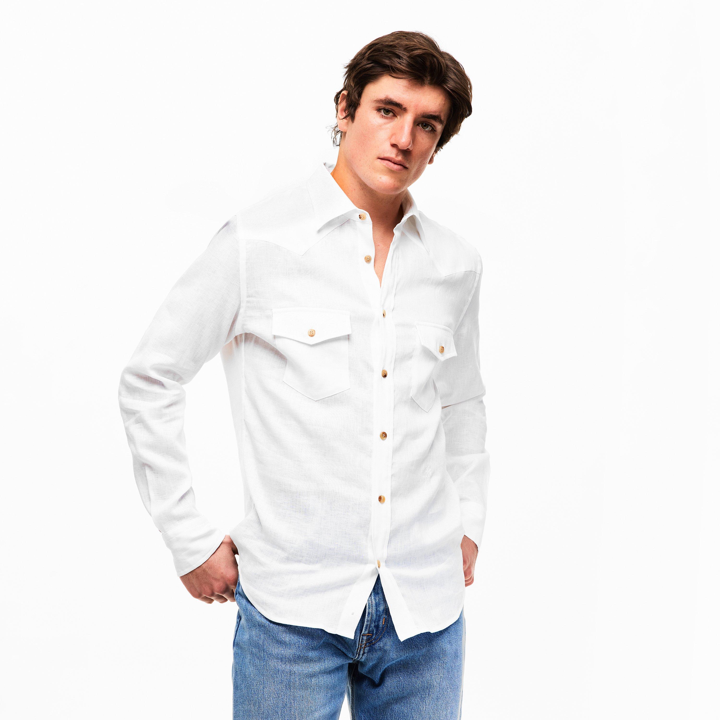 A00 White - Jacob Cohen - Jacob Western Linen Sn62 - 3