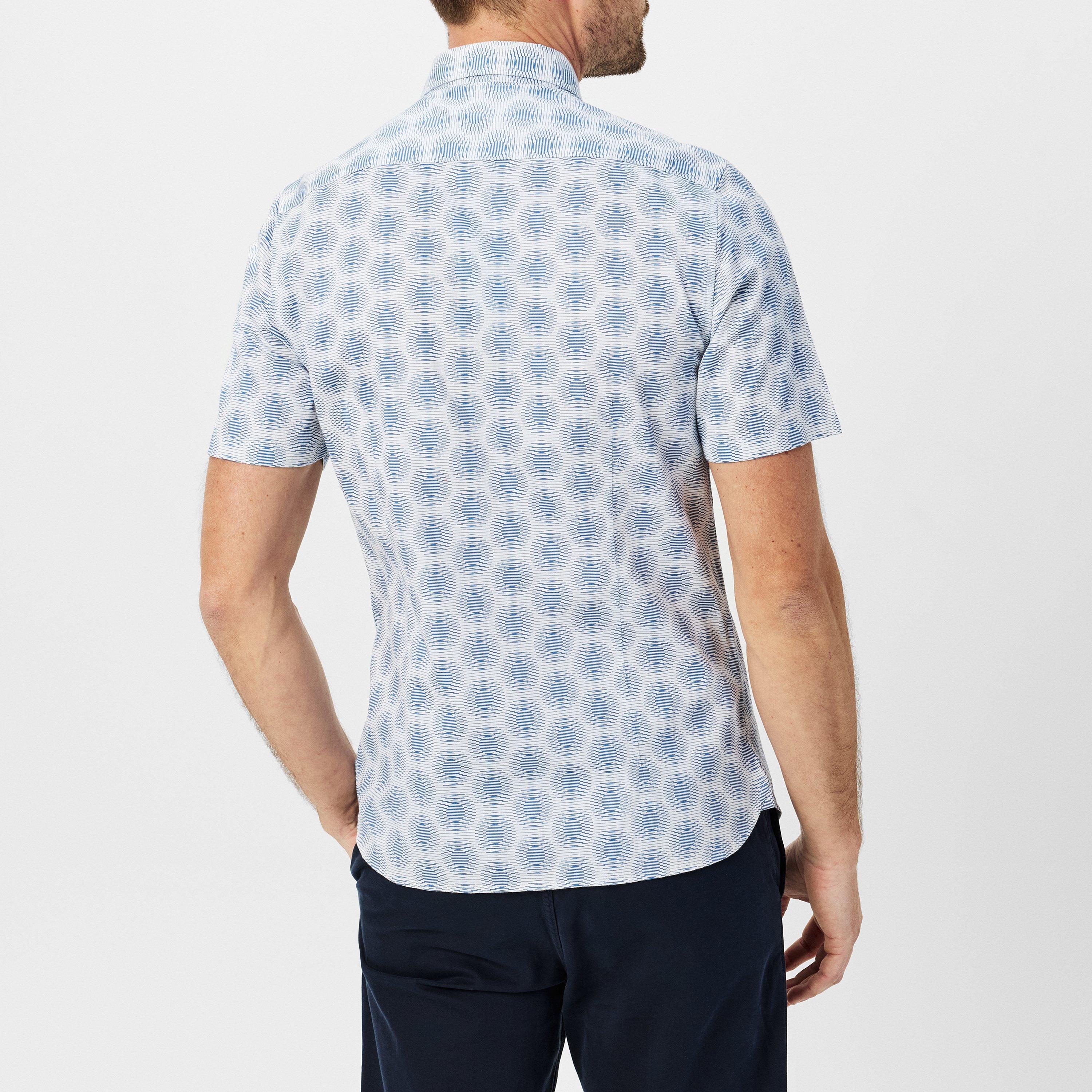 Bianco - Ted Baker - Men's Short-Sleeve Patterned Shirt - 3