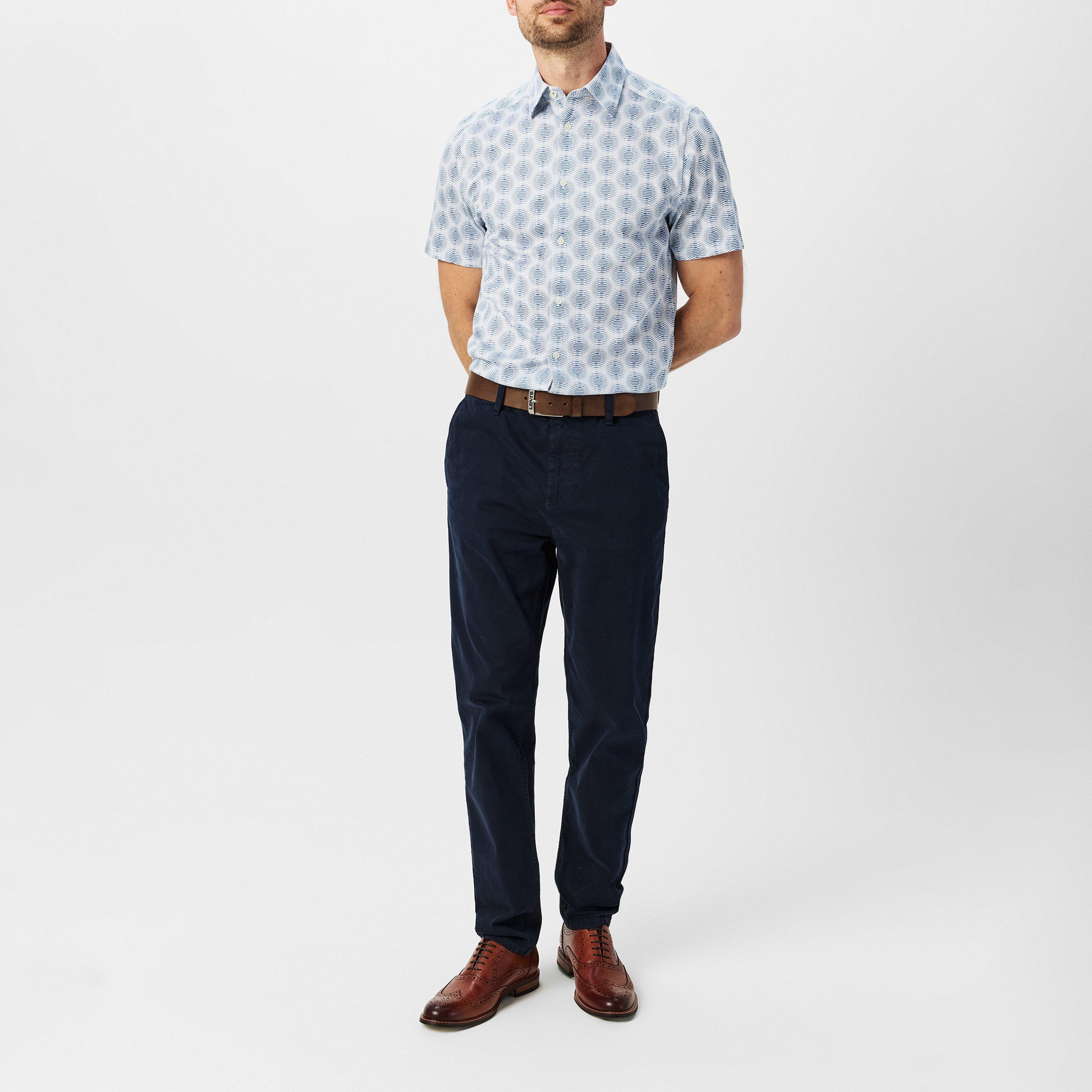 Bianco - Ted Baker - Men's Short-Sleeve Patterned Shirt - 5