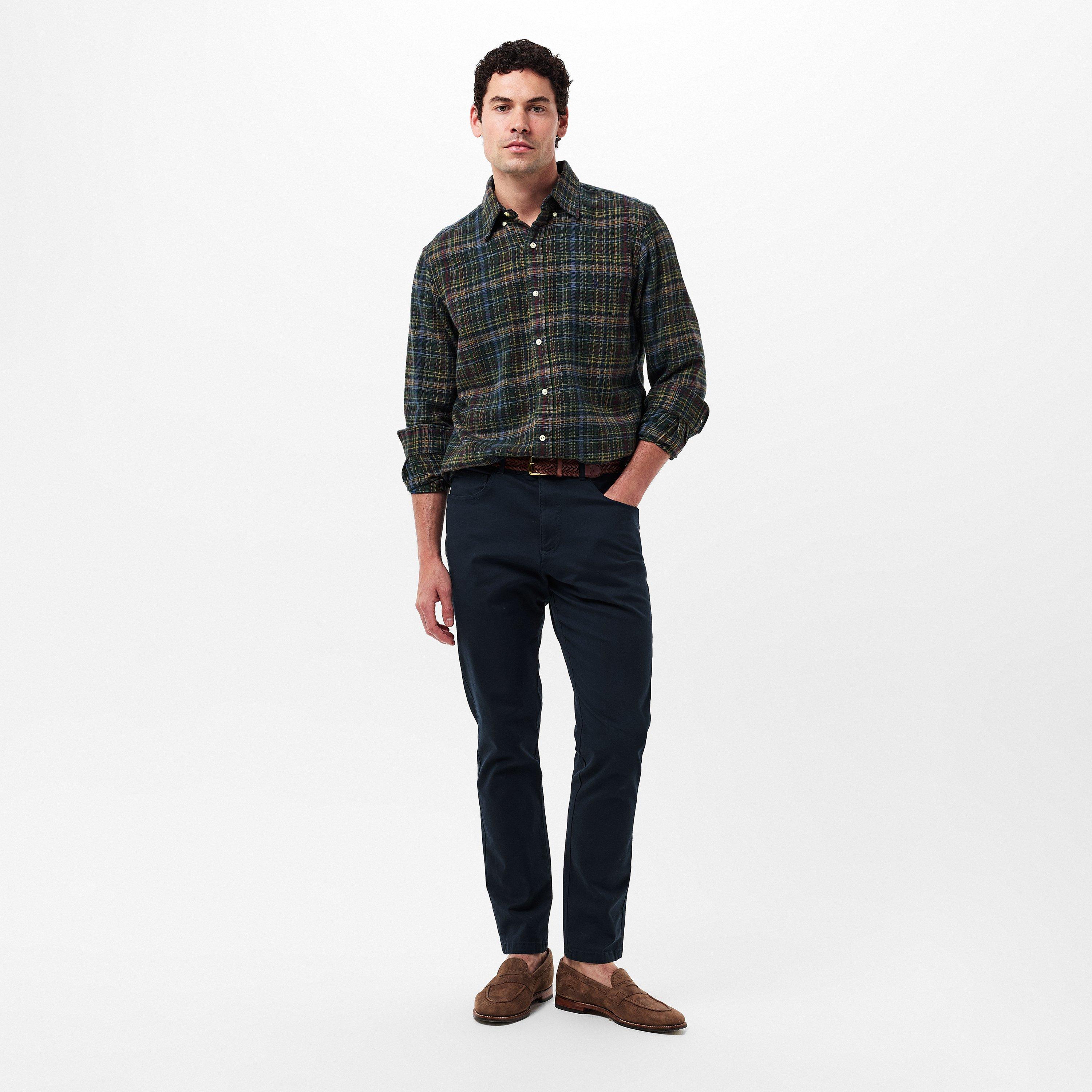 Pine Navy Multi - Polo Ralph Lauren - Men's Brushed Flannel Long-Sleeve Patterned Shirt - 6