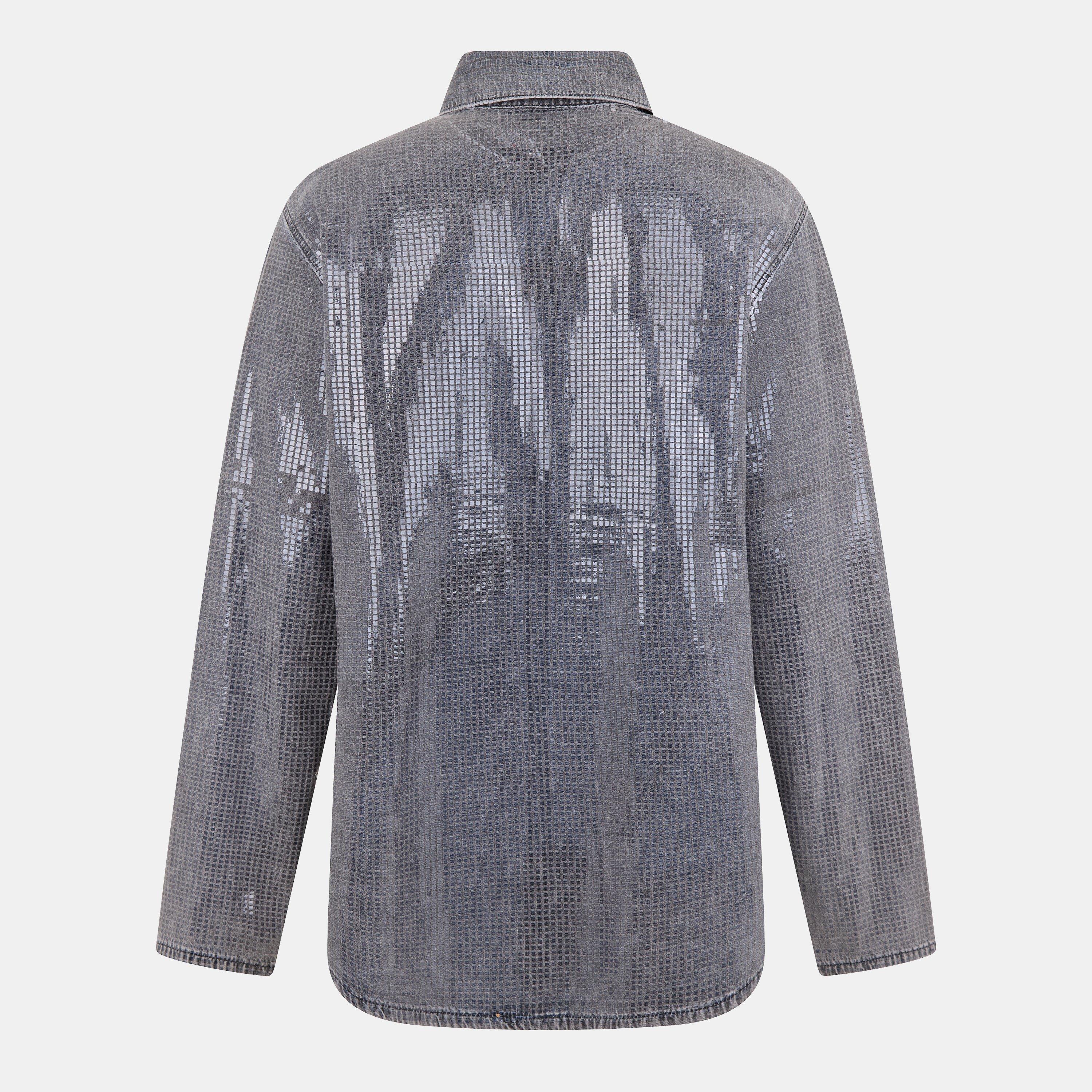 Black/Grey Denm - Diesel - Men's Long-Sleeve Plain Shirt - 2