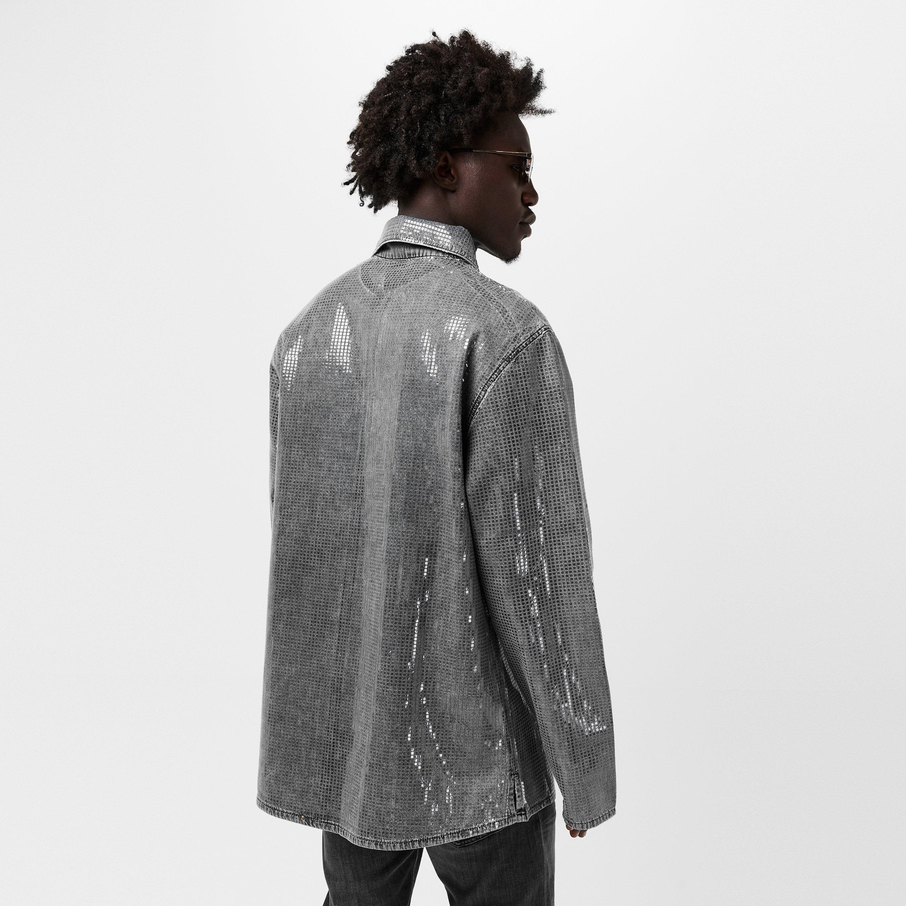 Black/Grey Denm - Diesel - Men's Long-Sleeve Plain Shirt - 4