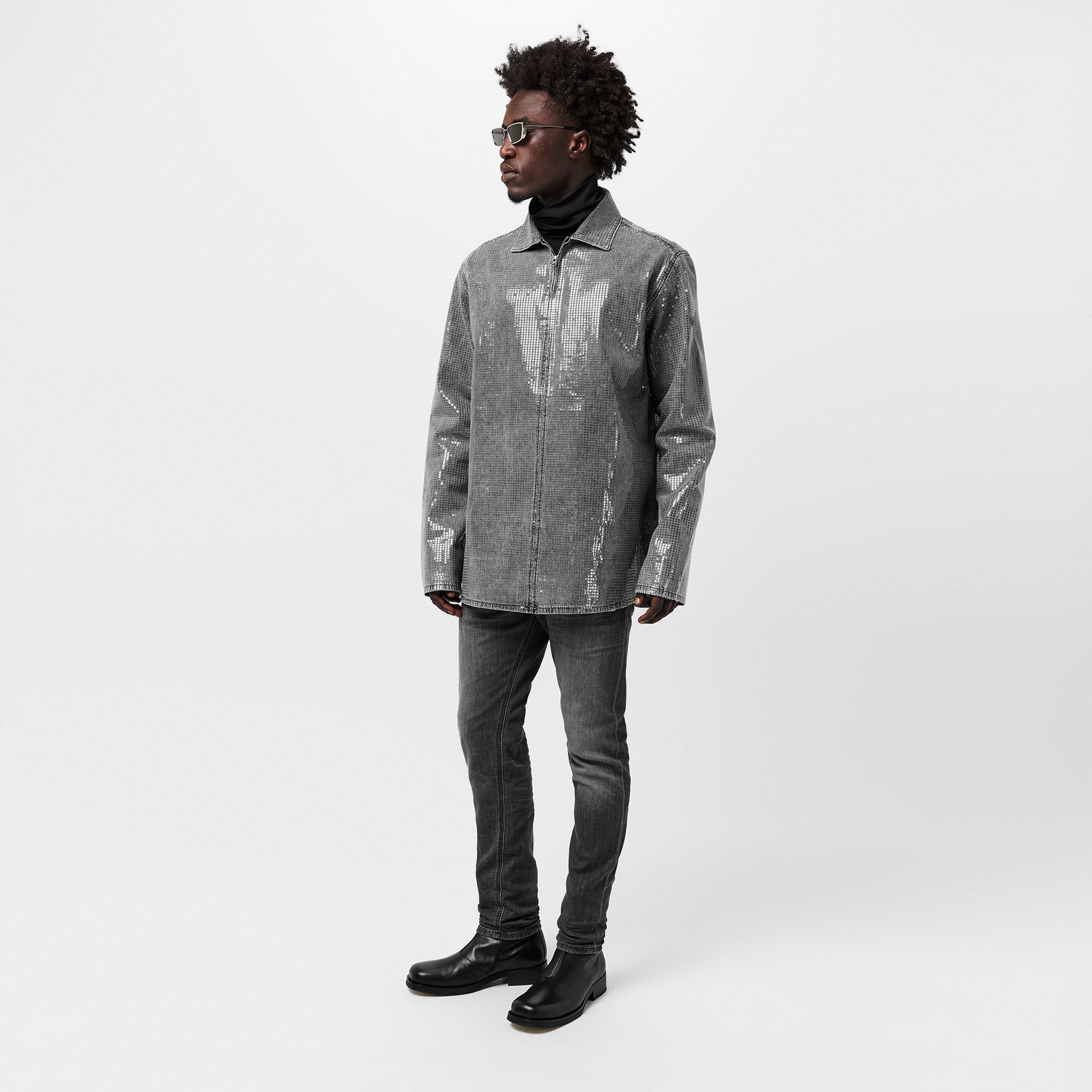 Black/Grey Denm - Diesel - Men's Long-Sleeve Plain Shirt - 6