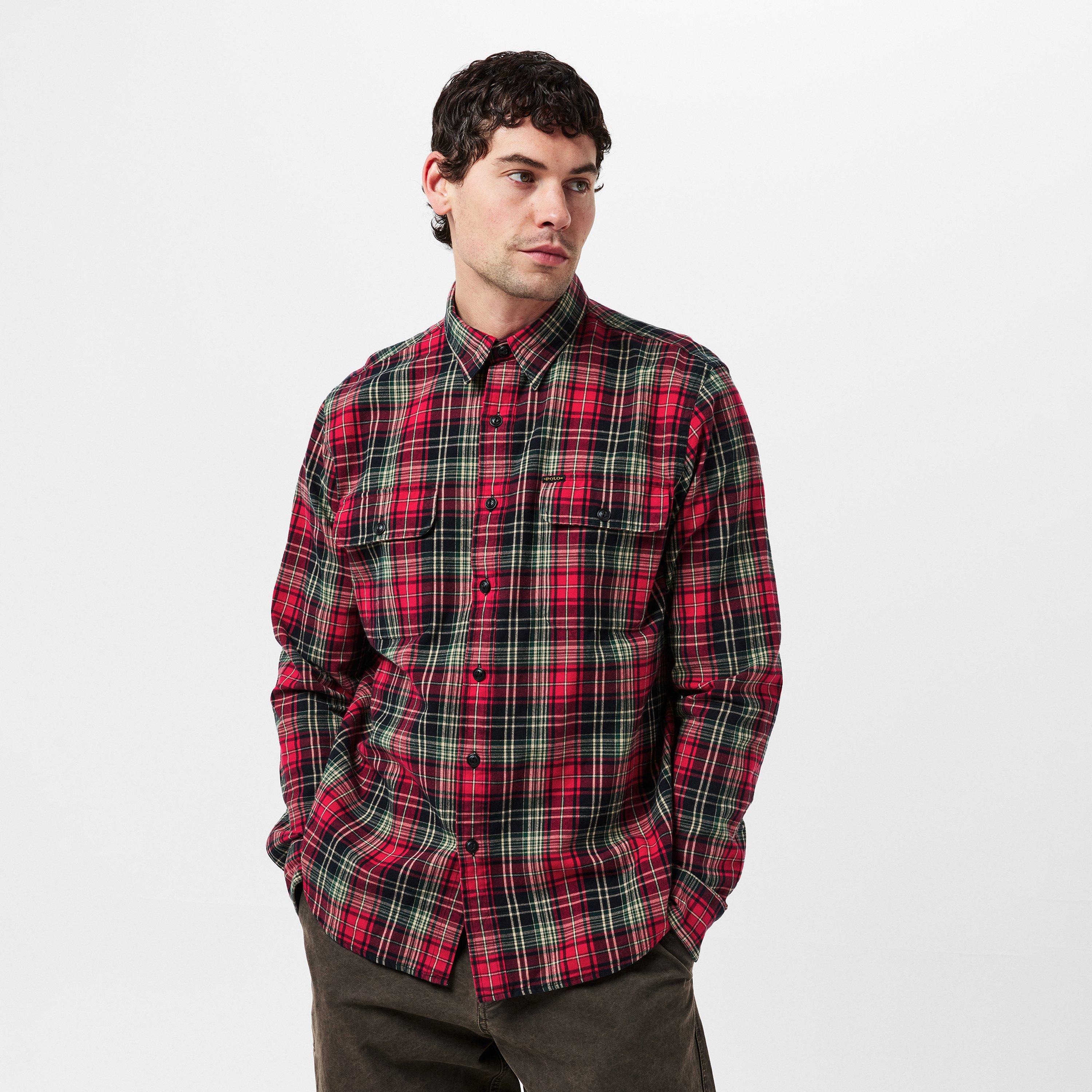 Red/Black Multi - Polo Ralph Lauren - Men's Long-Sleeve Flannel Patterned Shirt - 3