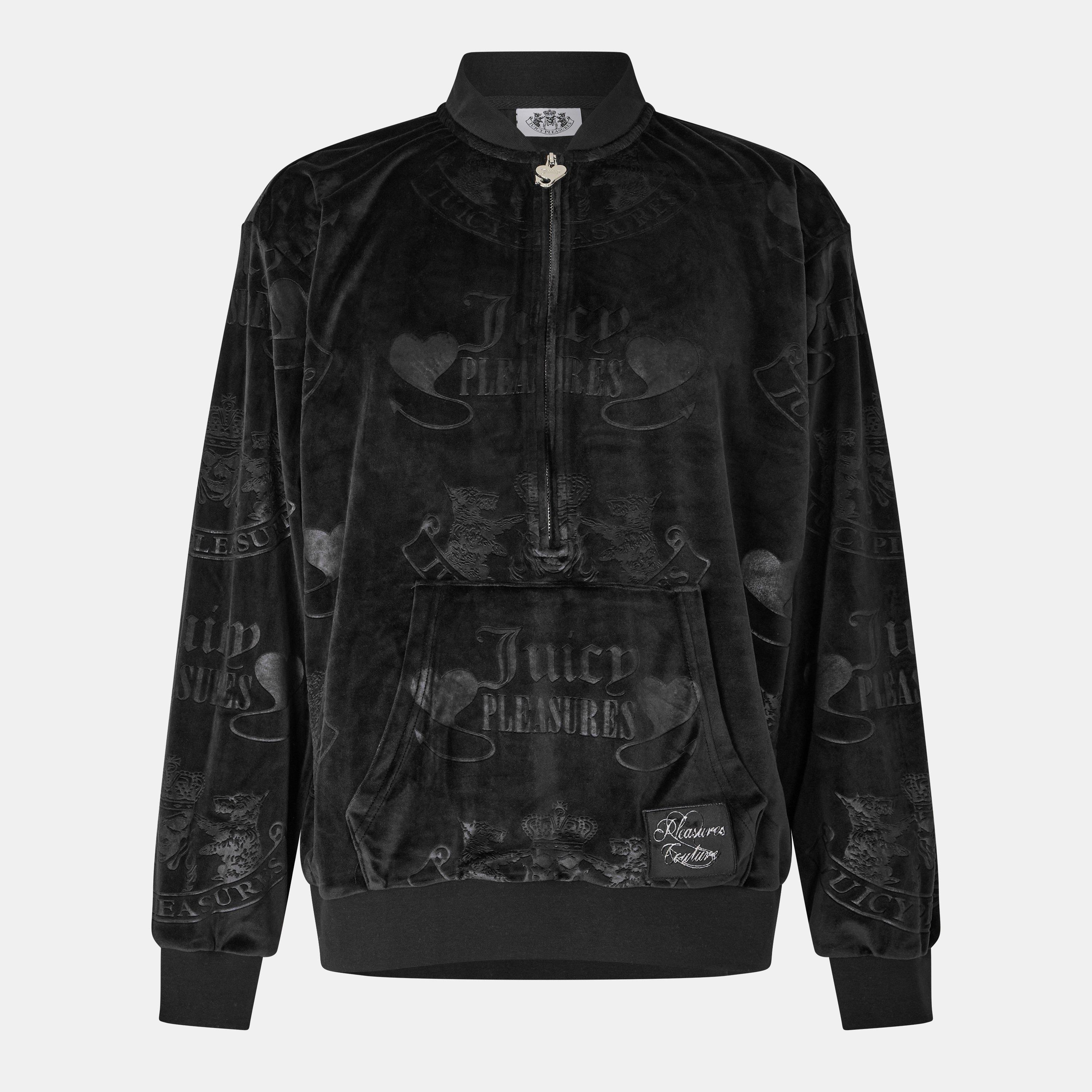 Black - Pleasures - X Juicy Couture Crest Velour Quarter Zip - 1