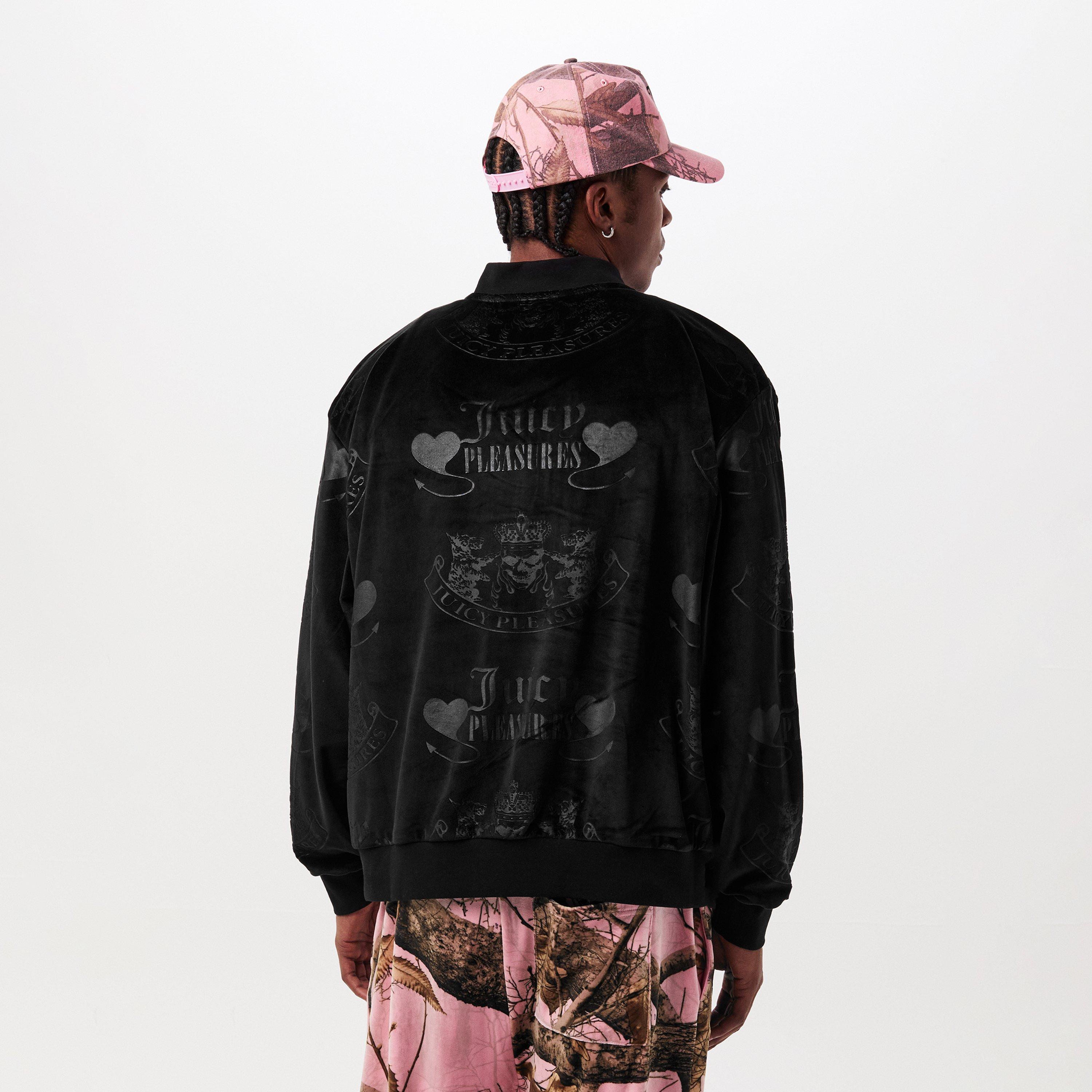 Black - Pleasures - X Juicy Couture Crest Velour Quarter Zip - 4