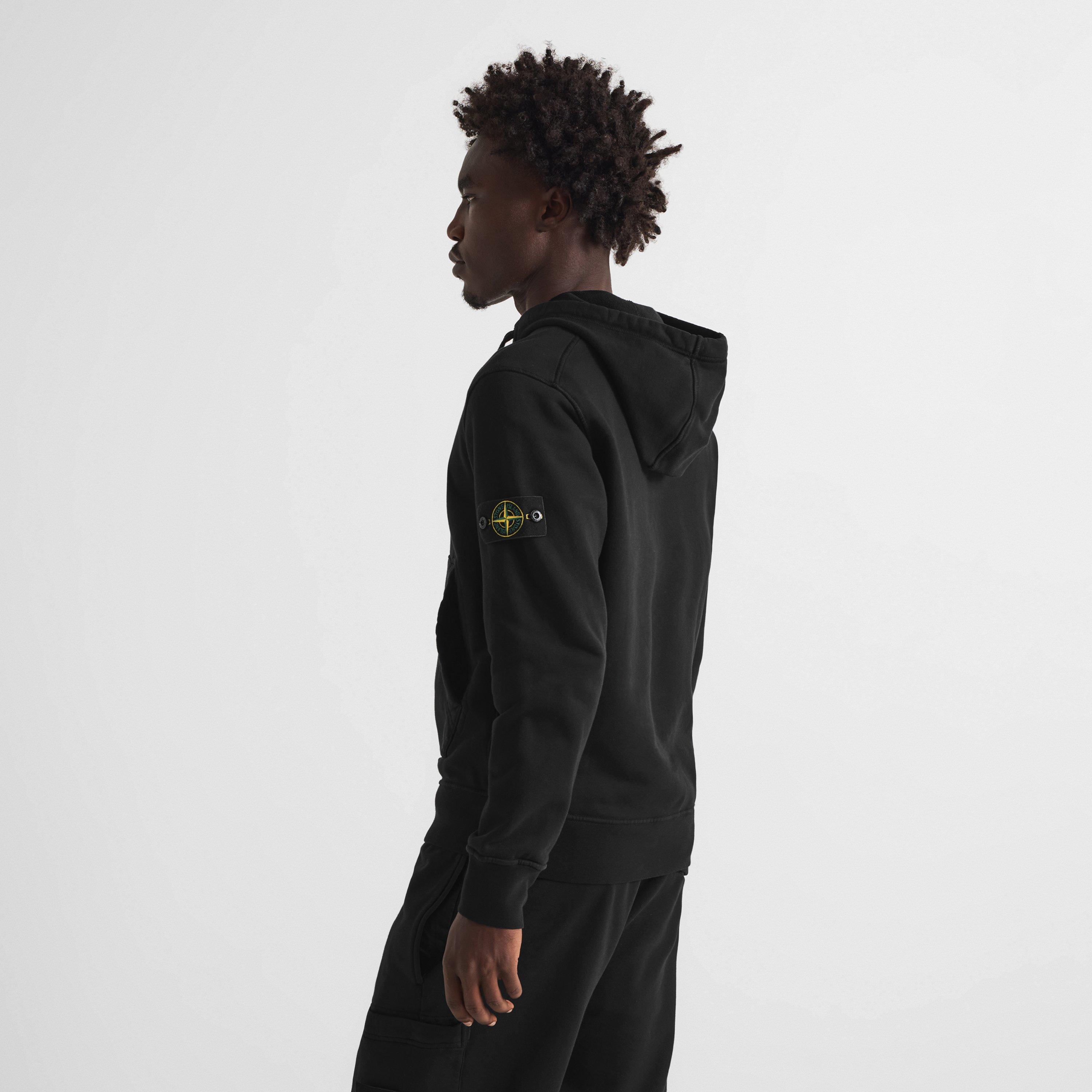 Black V0029 - Stone Island - Men's Lightweight Cotton Full-Zip Hoodie - 4