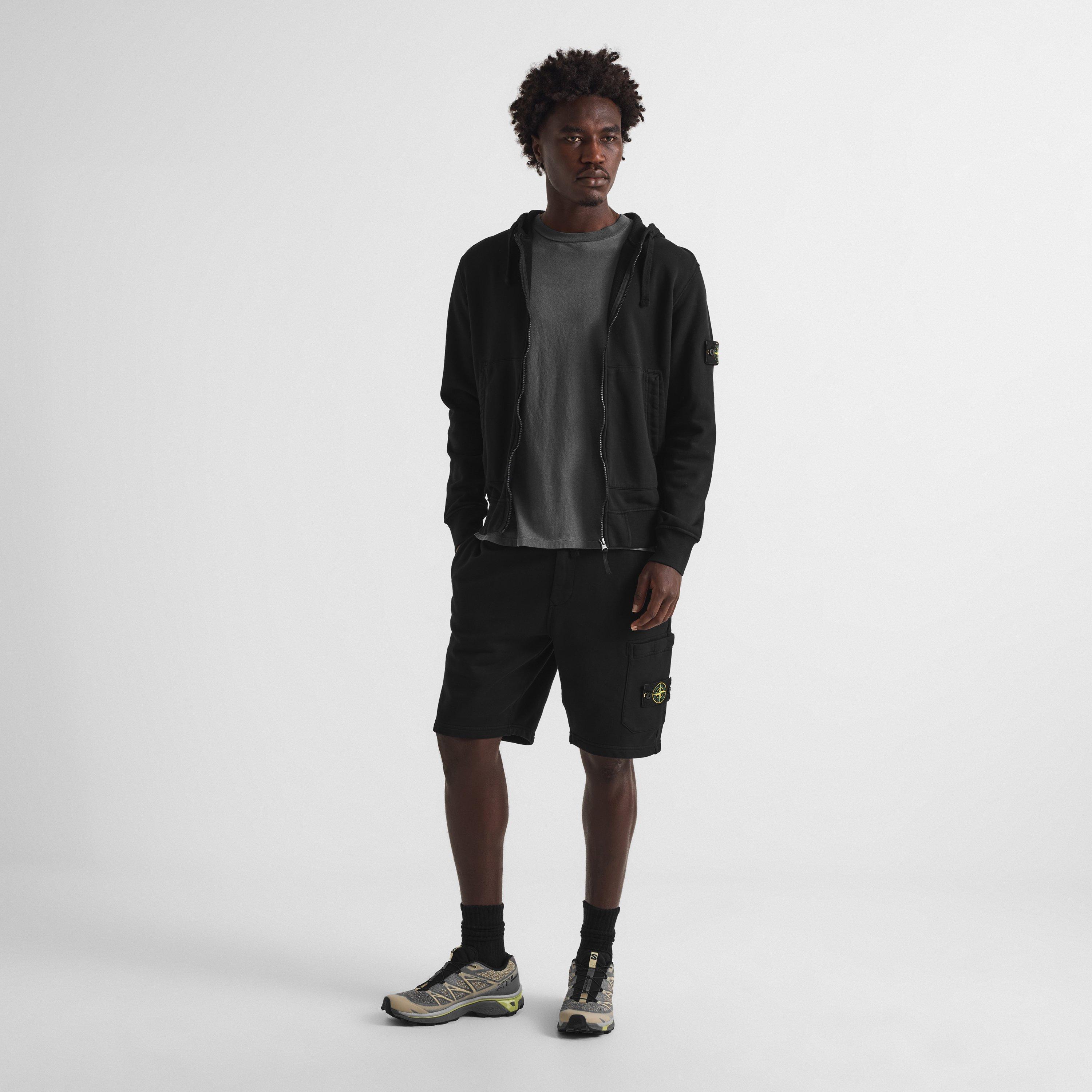 Black V0029 - Stone Island - Men's Lightweight Cotton Full-Zip Hoodie - 6
