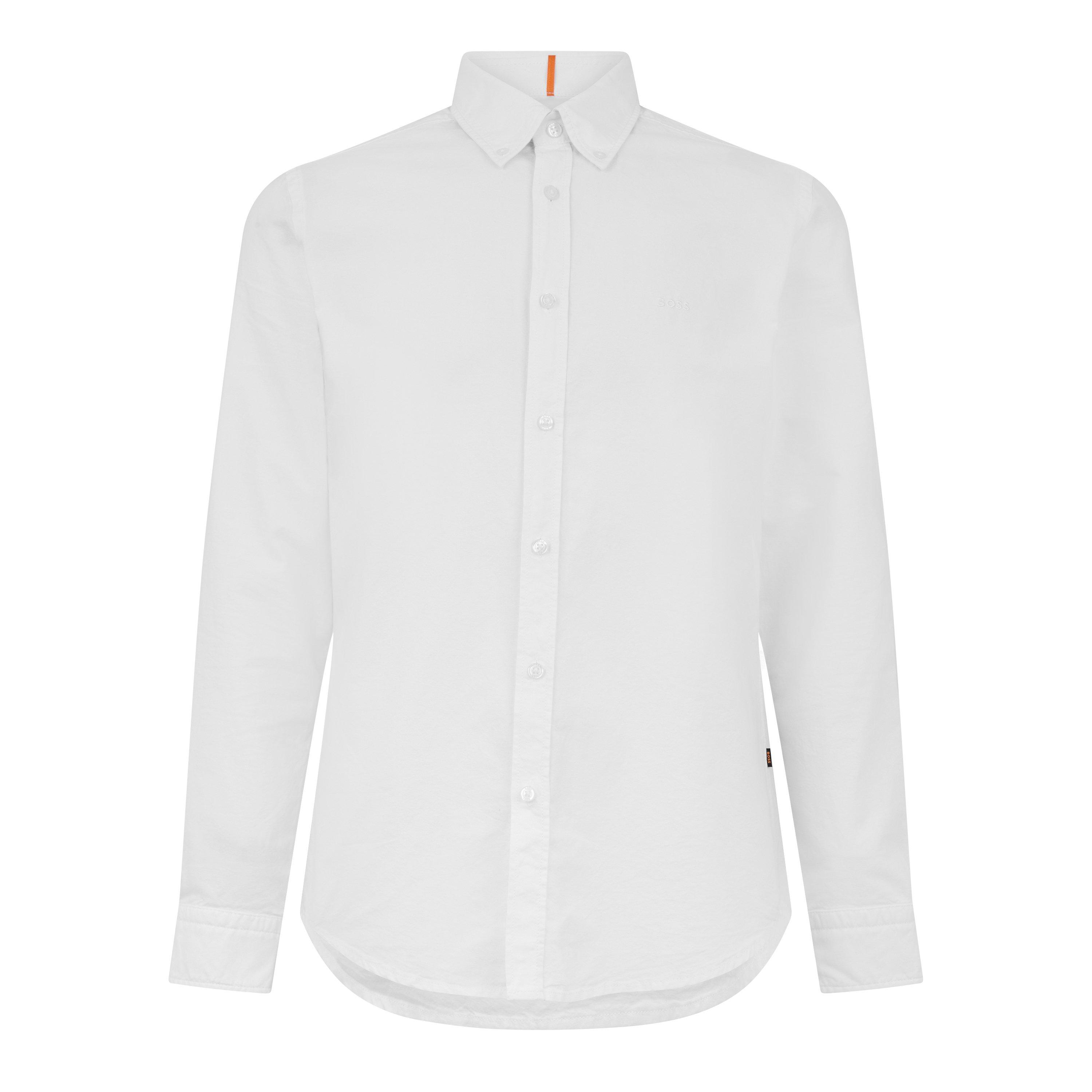White 100 - Boss - Men's Rickert Oxford Shirt, Classic Style - 7