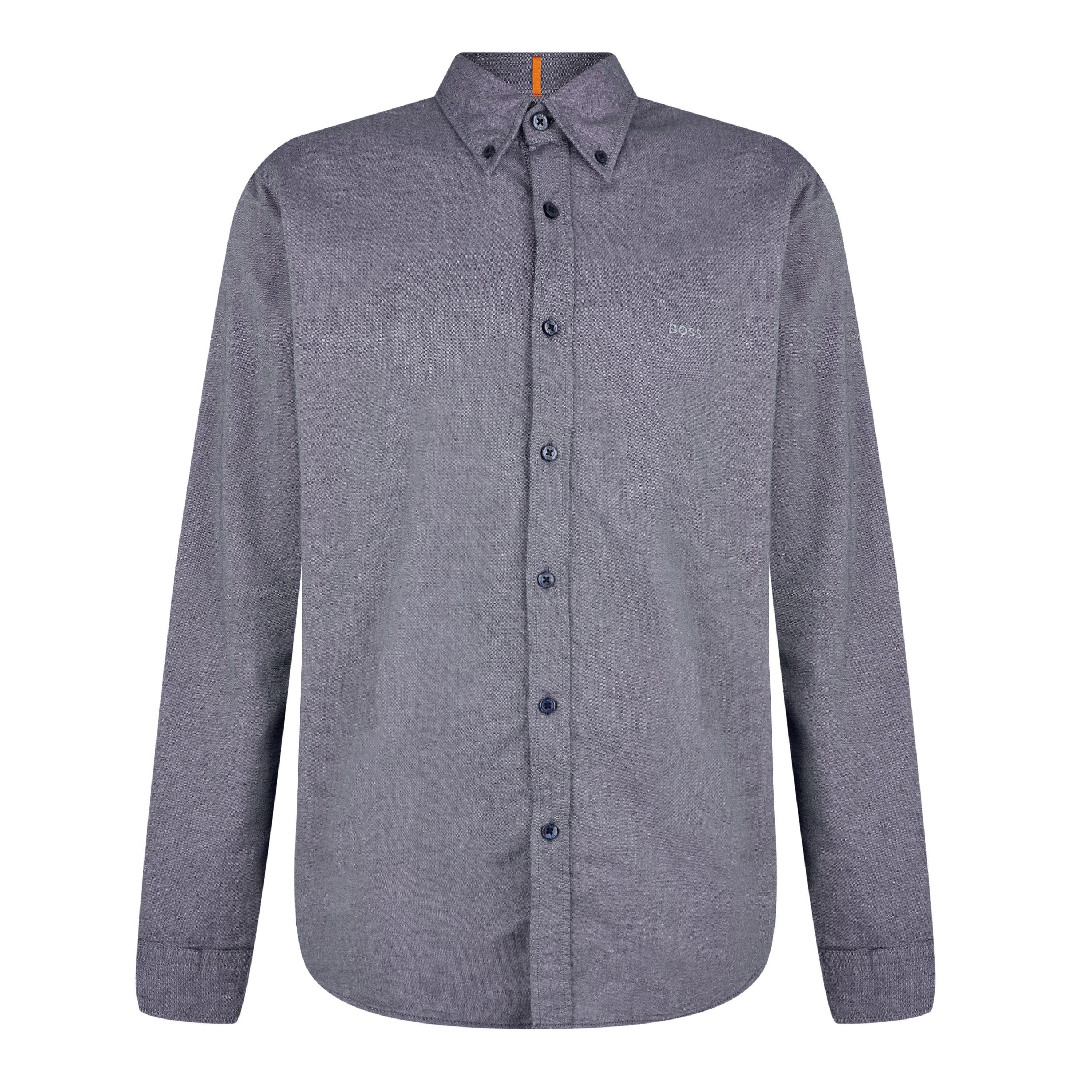 Navy 418 - Boss - Men's Rickert Oxford Shirt, Classic Style - 7